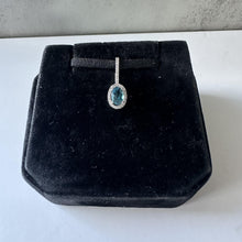 Load image into Gallery viewer, London Blue Topaz and Diamond Pendant in 14kt White Gold - 0.07ctw Diamonds, New
