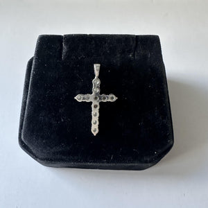 Gorgeous Estate Diamond Cross in 14kt White Gold, Pre-Loved