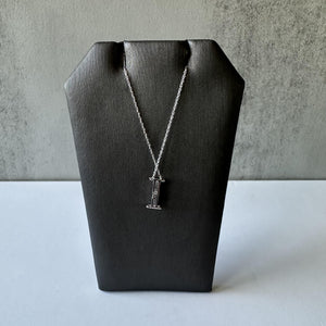 Diamond Initial "I" Pendant Necklace in 10kt White Gold, New