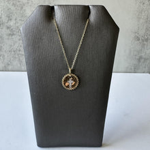 Load image into Gallery viewer, Modern Diamond Cross Disc Necklace in 10kt Yellow Gold, Adjustable, New
