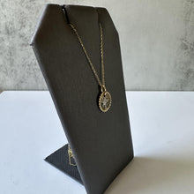 Load image into Gallery viewer, Modern Diamond Cross Disc Necklace in 10kt Yellow Gold, Adjustable, New
