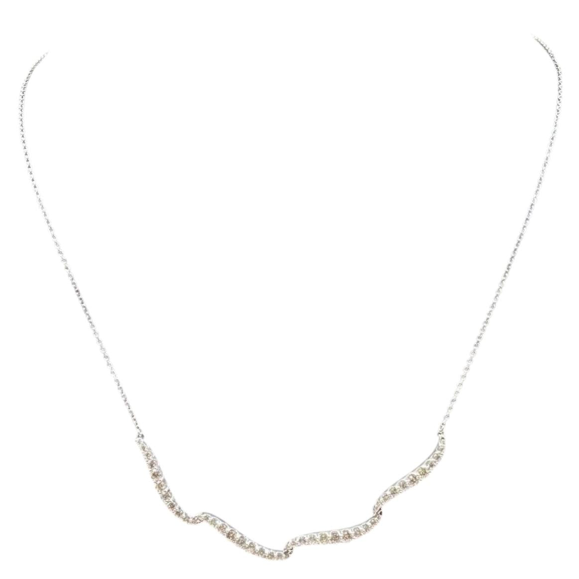 Diamond Necklace 14K White Gold 1.25ctw GH SI I1 Adjustable New