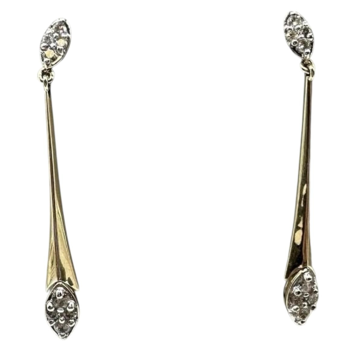 Diamond Drop Earrings 14K Yellow Gold 0.50ctw HI SI Push Backs New