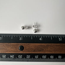 Load image into Gallery viewer, Ball Studs in 14kt White Gold - 4.9mm Diameter, Push Backs, 0.4 Gram, New
