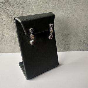 Fancy Color Diamond Drop Earrings in Sterling Silver