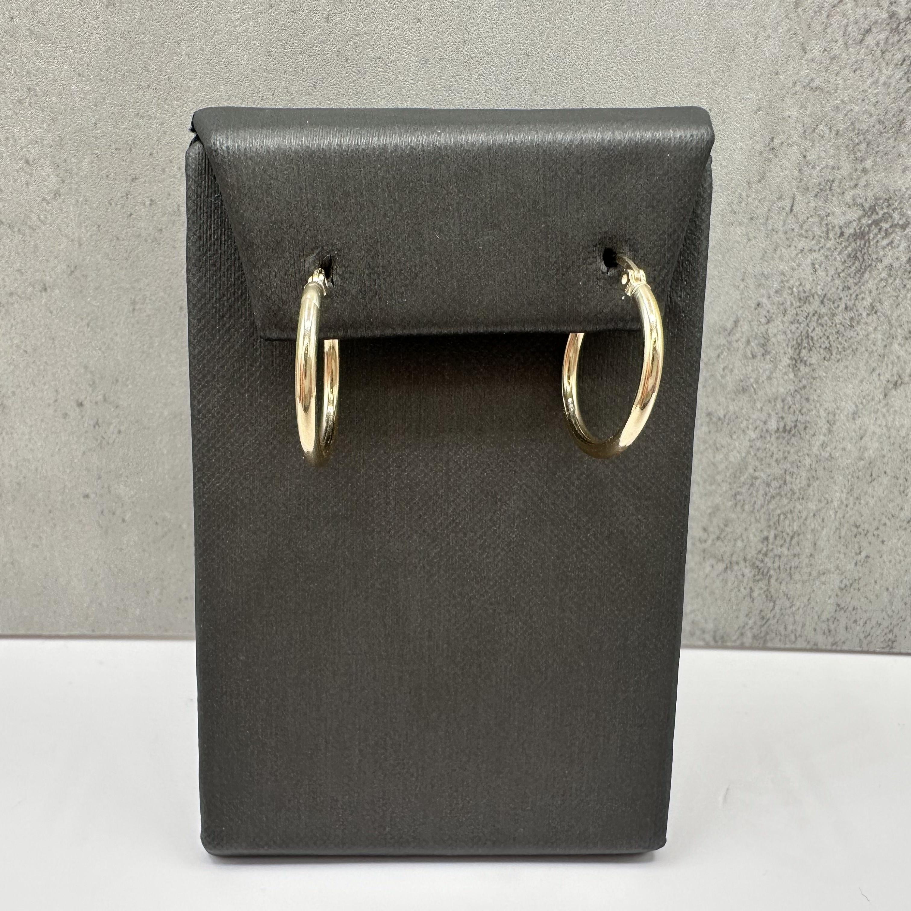 Tube Hoop Earrings 14kt Yellow Gold 19.9mm 2.1mm 1.5g Hollow New