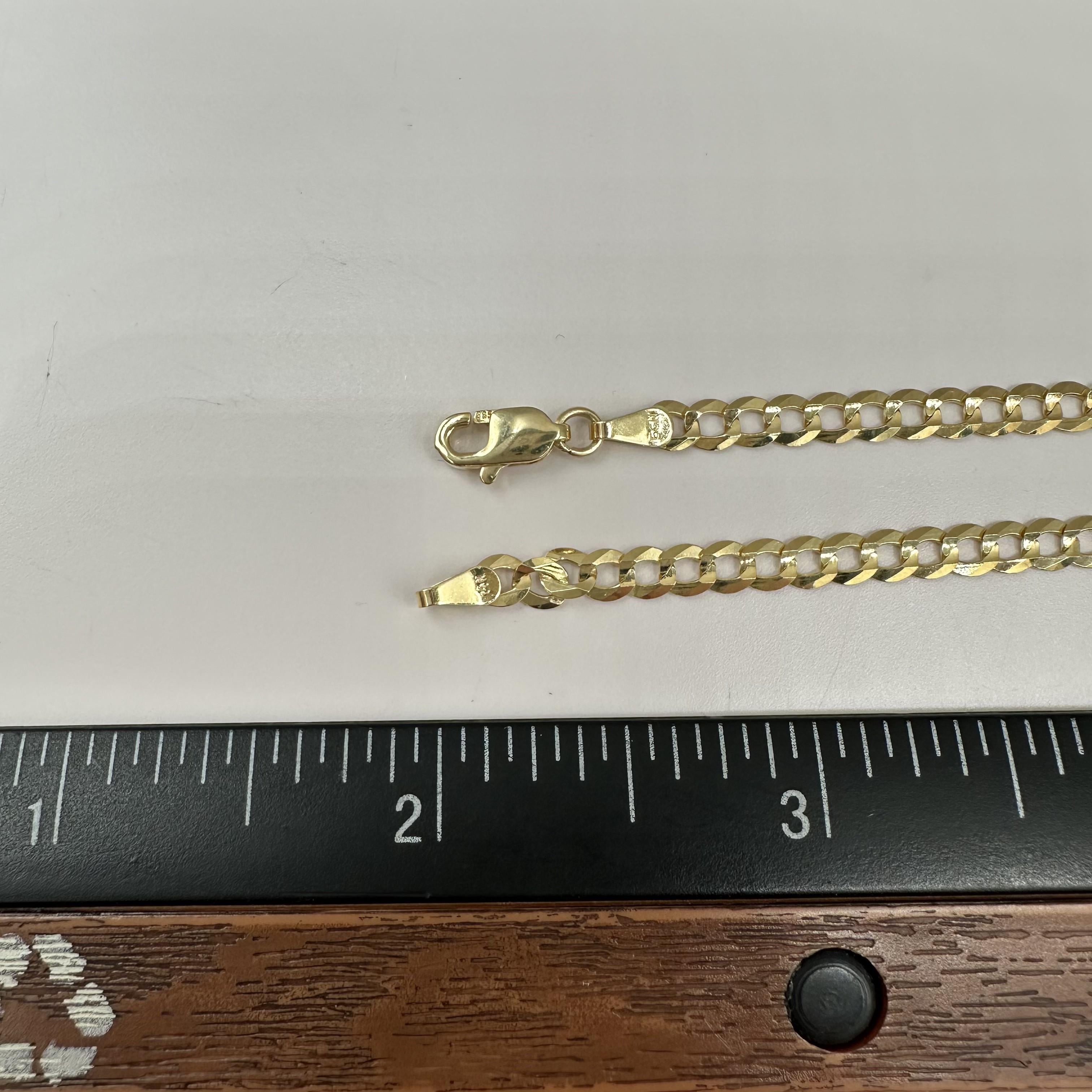 Curb Link Bracelet 14kt Yellow Gold 8in 3.7mm 3.25g Solid New