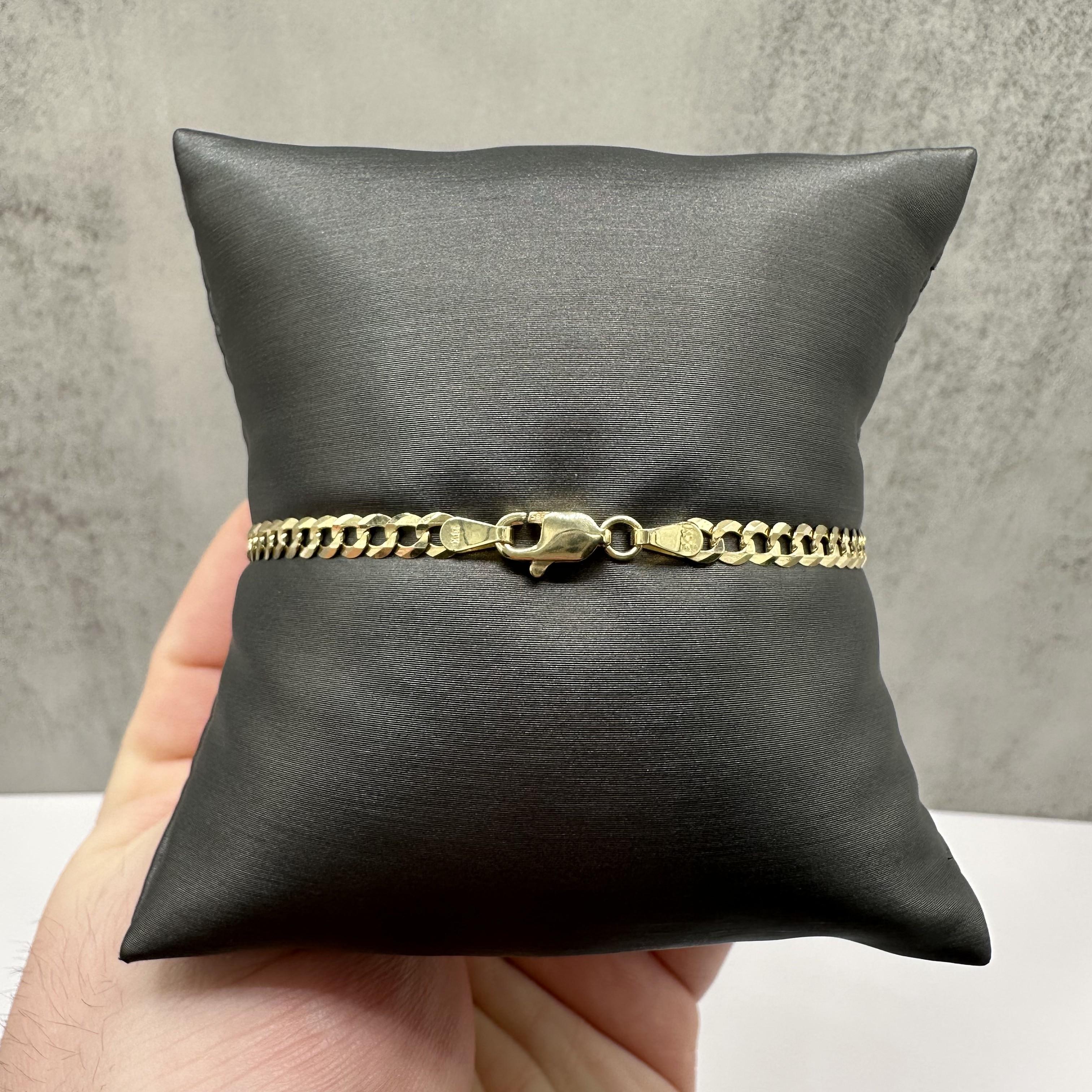 Curb Link Bracelet 14kt Yellow Gold 8in 3.7mm 3.25g Solid New