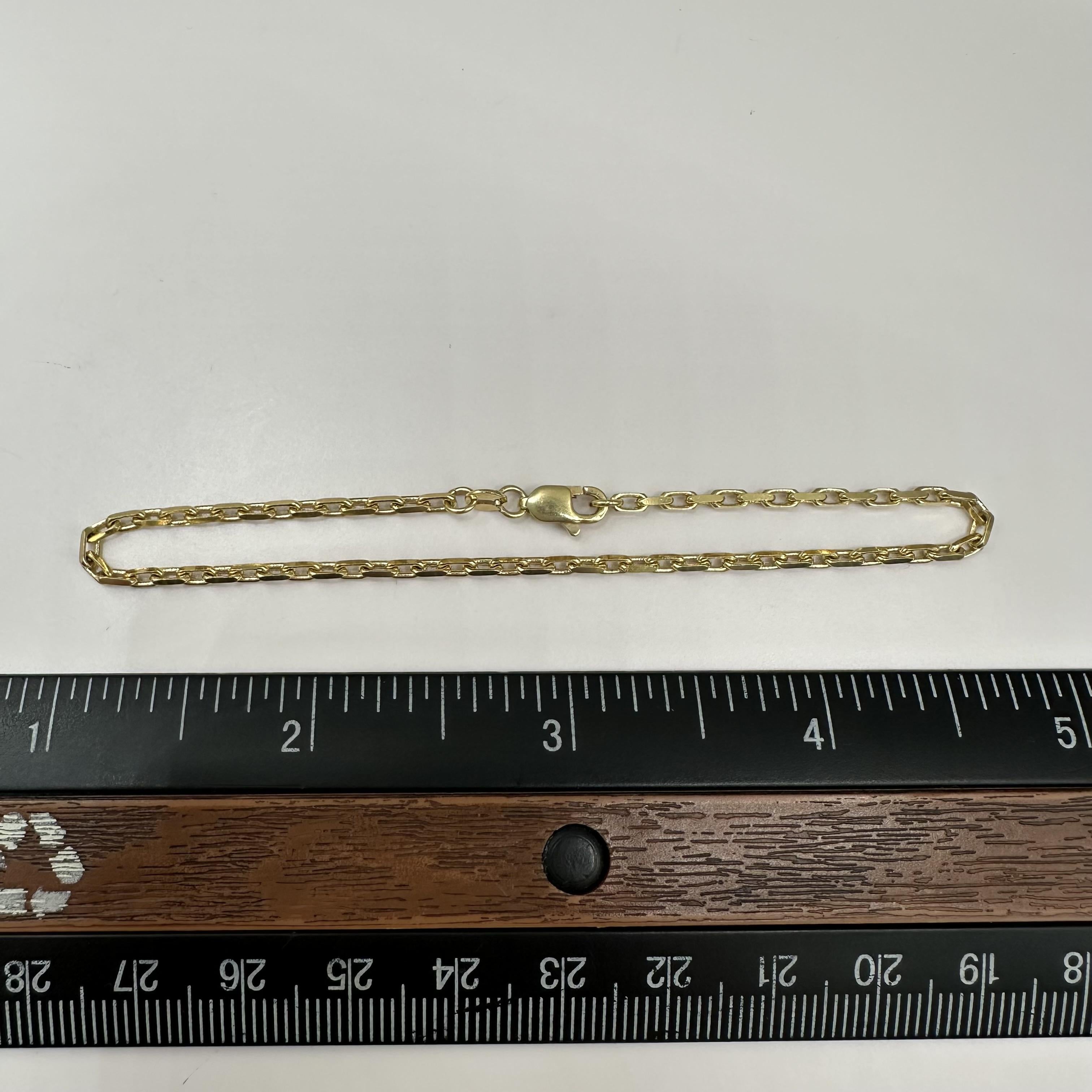 Anchor Link Bracelet 14kt Yellow Gold 7.5in 2mm 3.6g Solid New