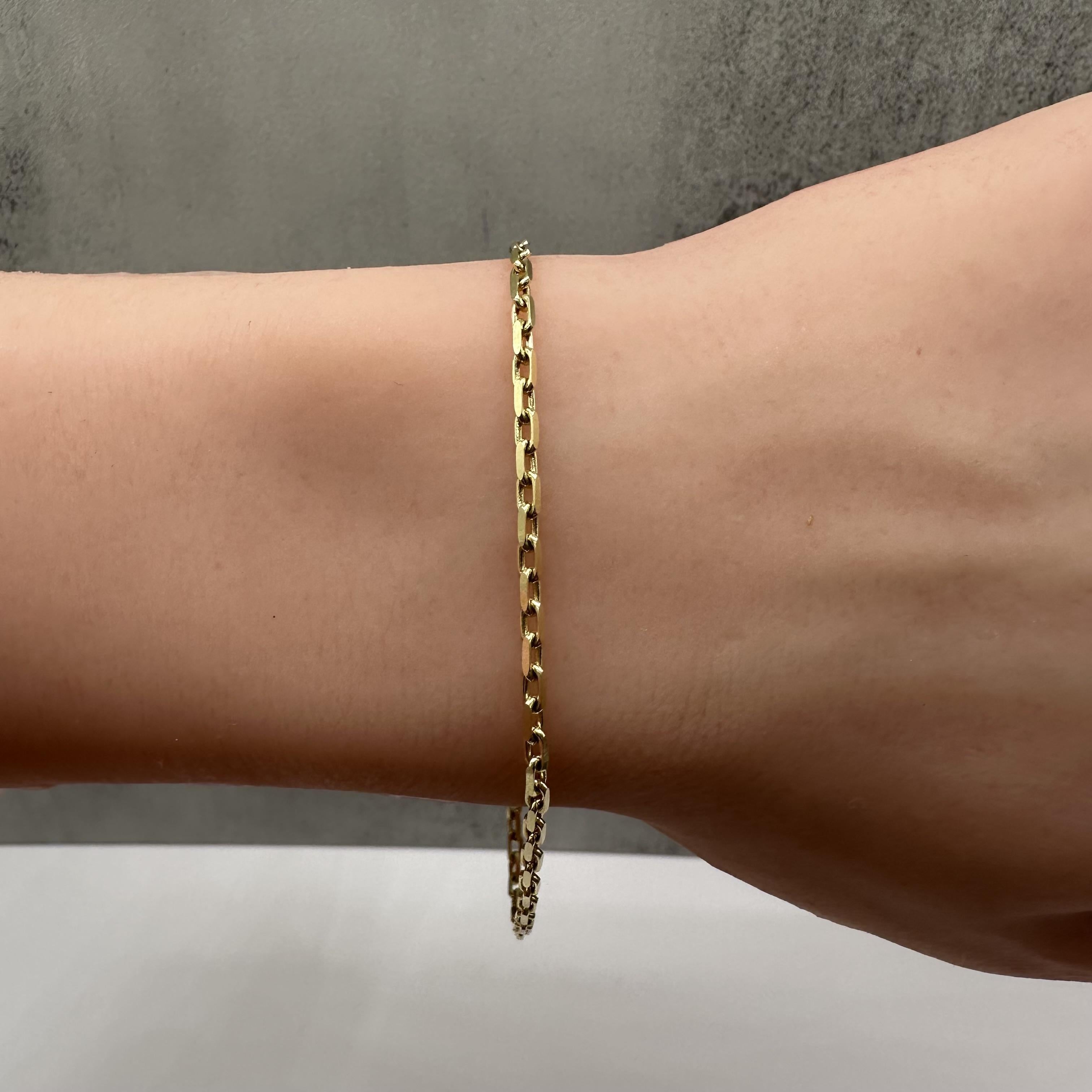 Anchor Link Bracelet 14kt Yellow Gold 7.5in 2mm 3.6g Solid New