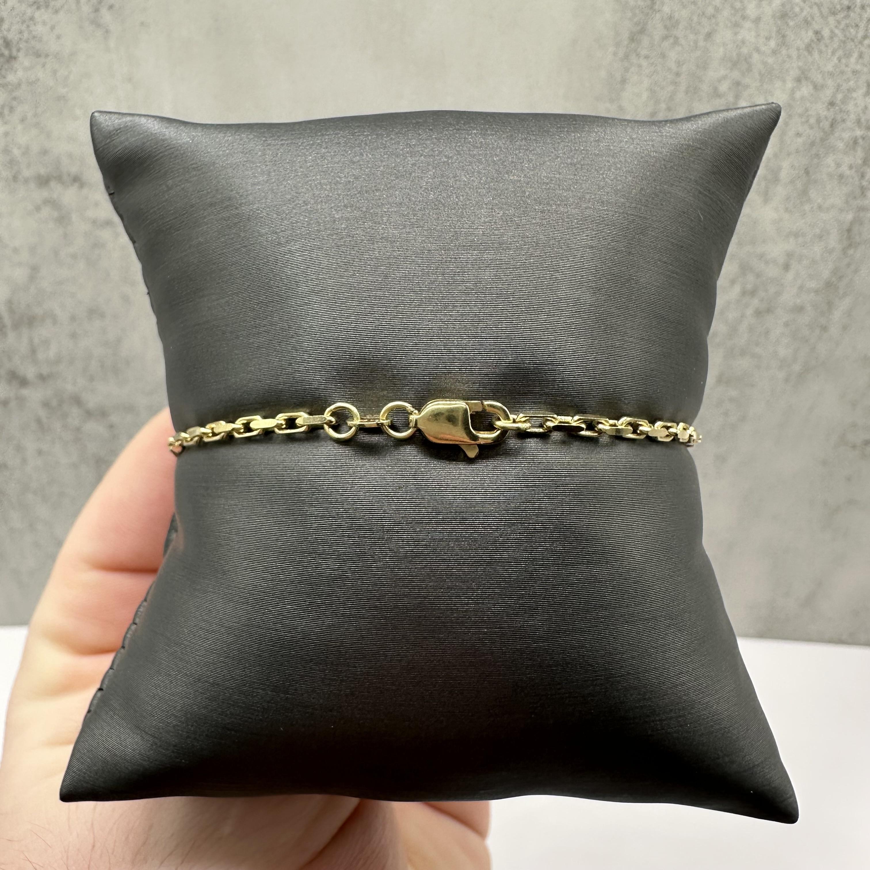 Anchor Link Bracelet 14kt Yellow Gold 7.5in 2mm 3.6g Solid New