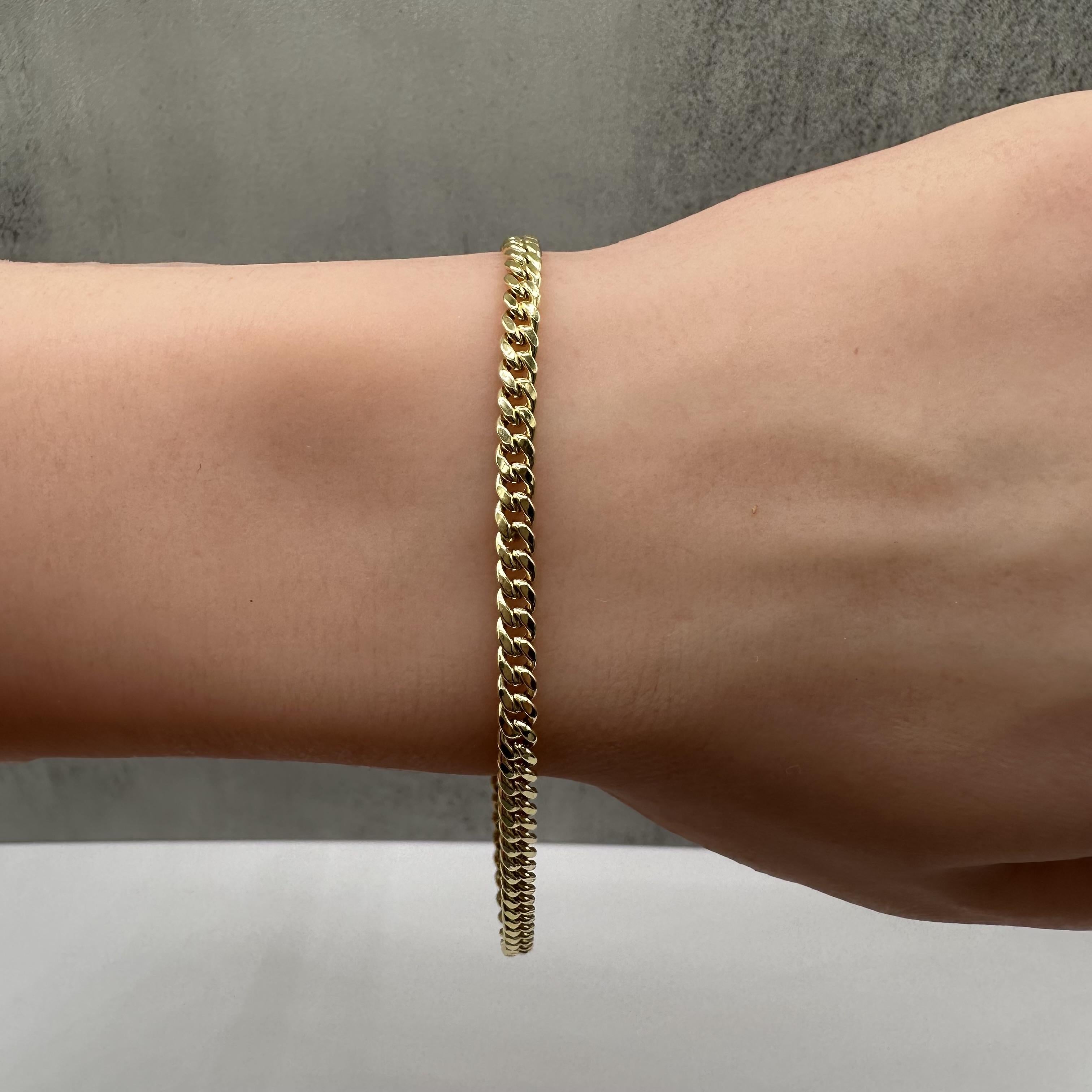 Cuban Bracelet 14kt Yellow Gold 8in 3.7mm 3.4g Hollow New