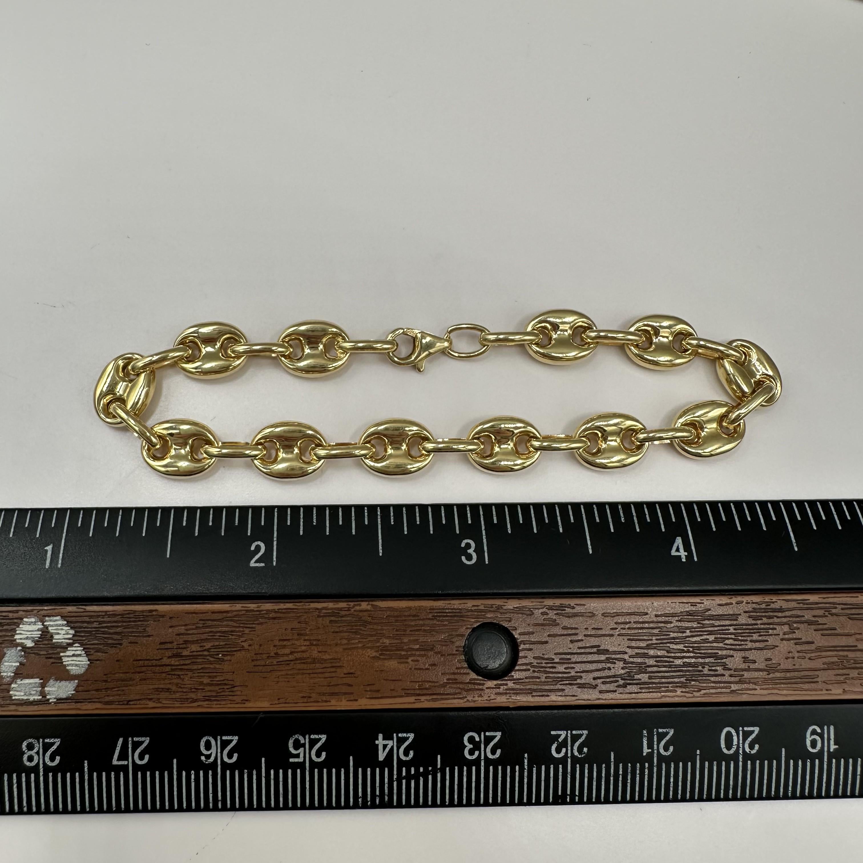 Puff Bracelet 14kt Yellow Gold 7.25in 7.5mm 6g Hollow New