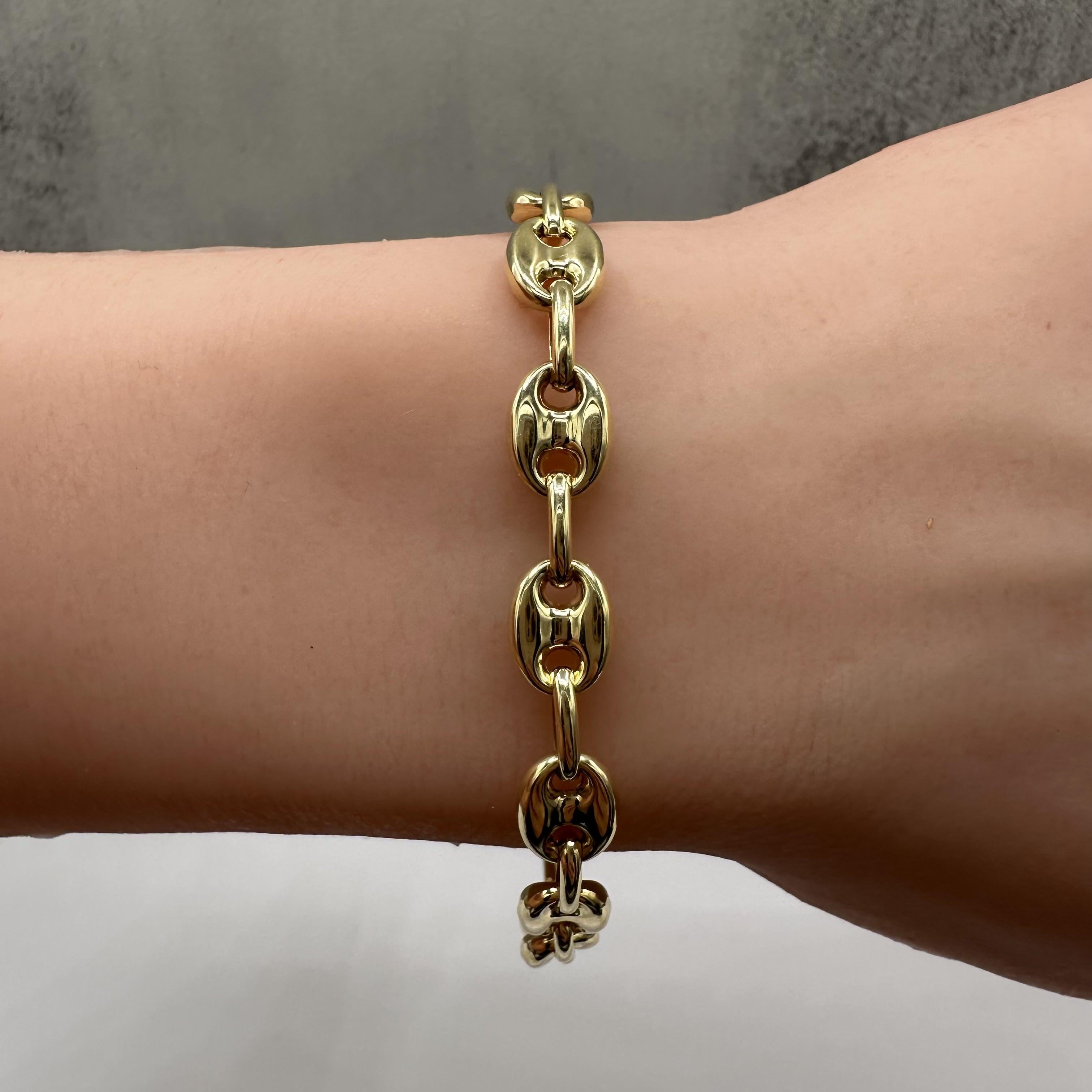Puff Bracelet 14kt Yellow Gold 7.25in 7.5mm 6g Hollow New