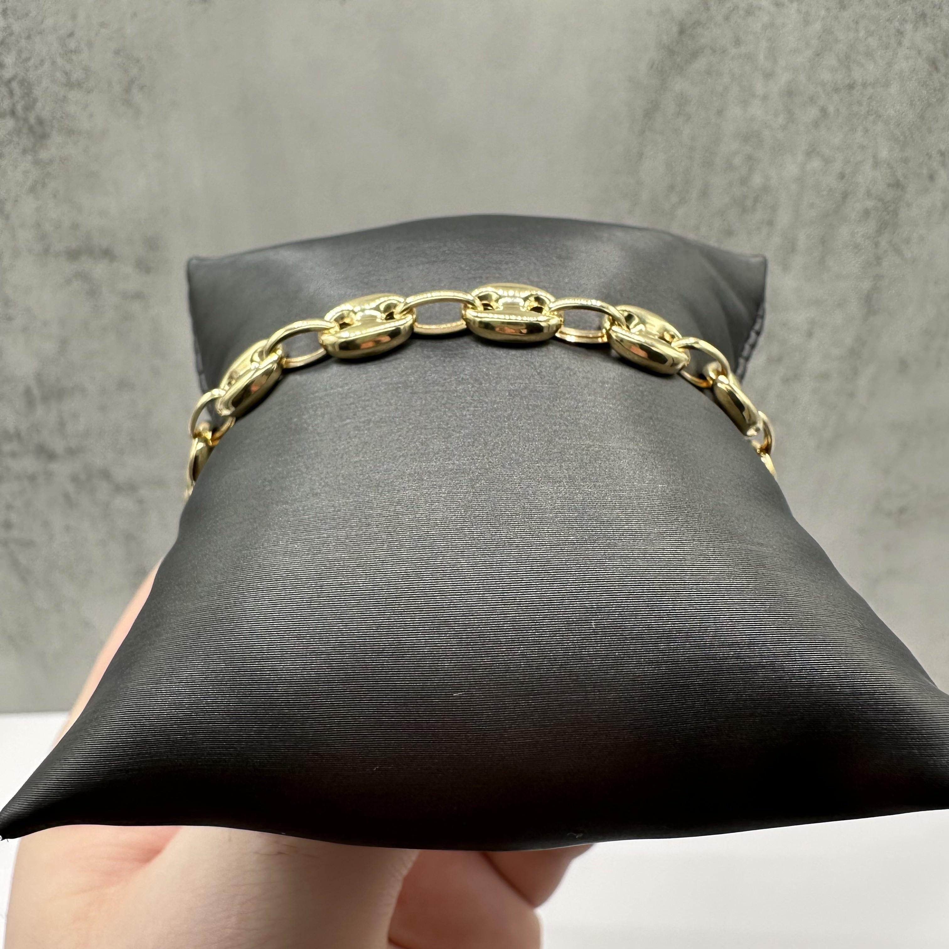 Puff Bracelet 14kt Yellow Gold 7.25in 7.5mm 6g Hollow New