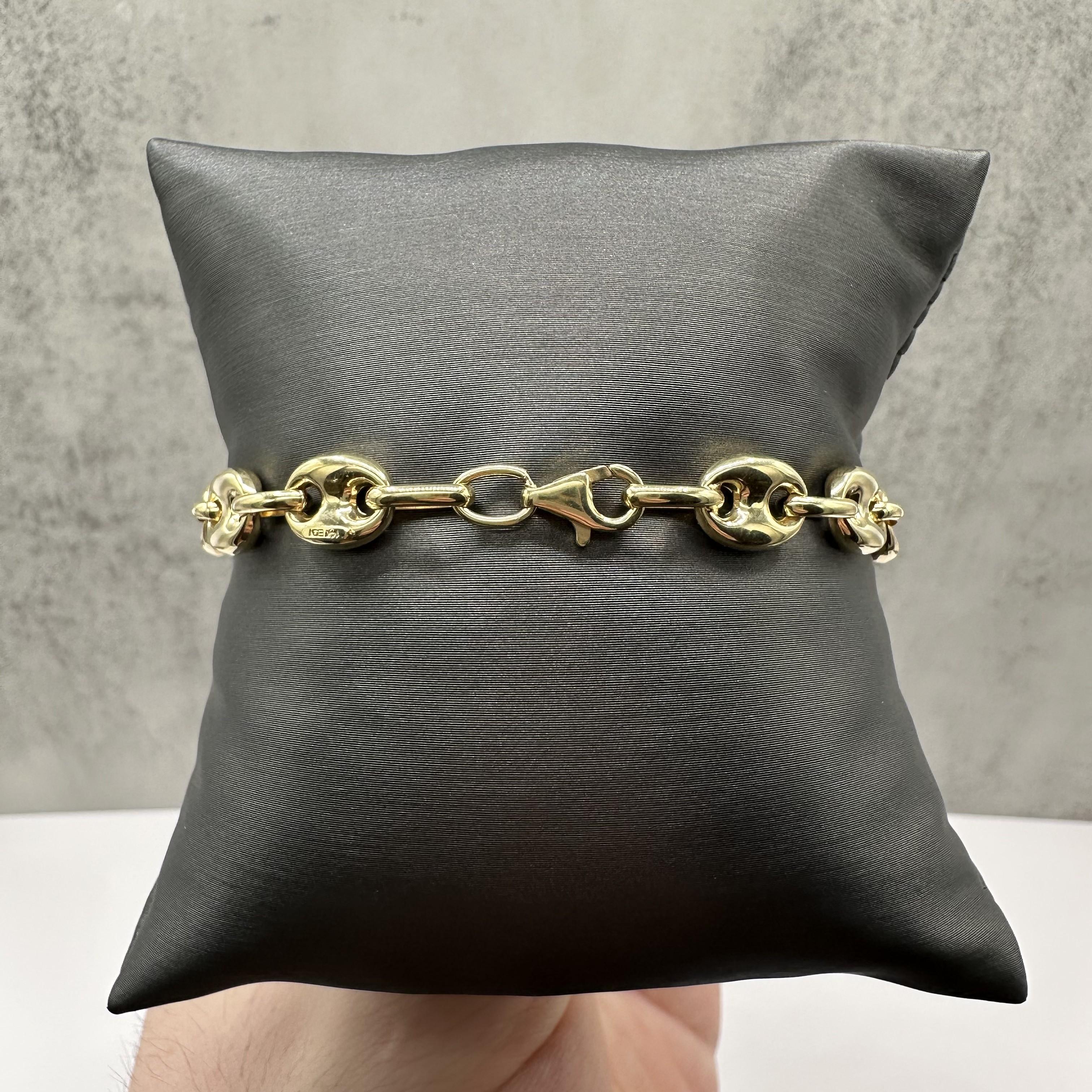 Puff Bracelet 14kt Yellow Gold 7.25in 7.5mm 6g Hollow New