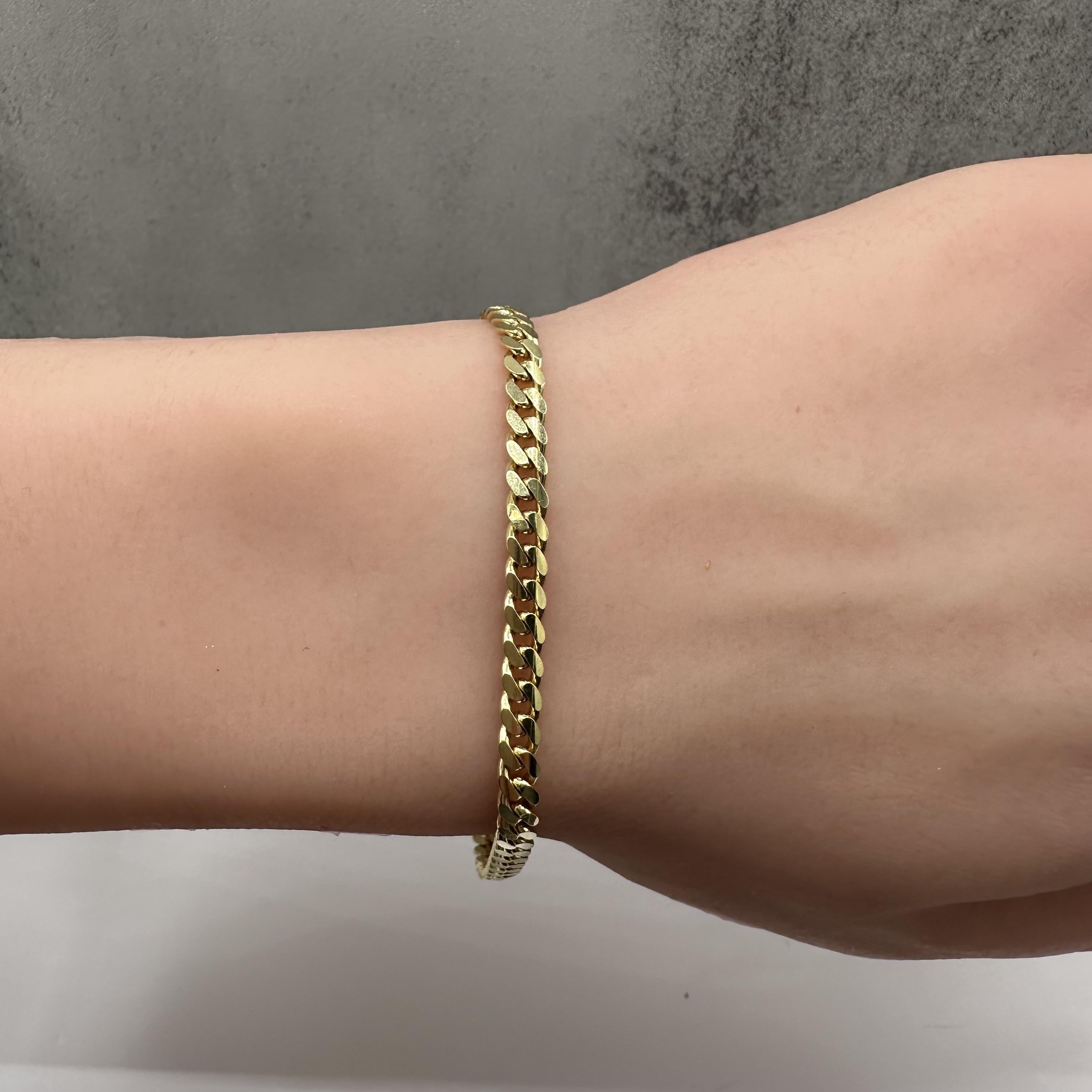 Cuban Bracelet 14kt Yellow Gold 7.375in 3.9mm 8.3g Solid New