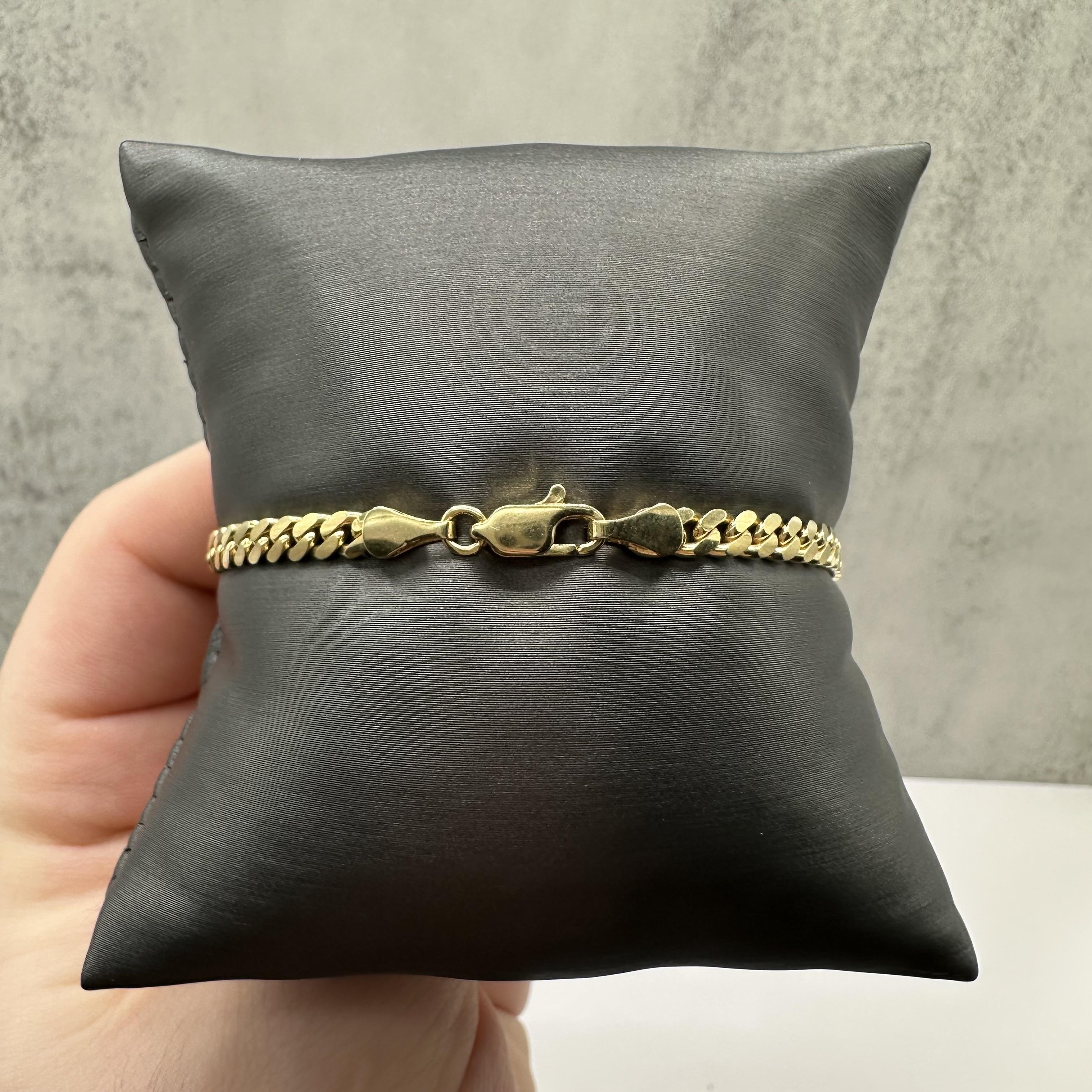 Cuban Bracelet 14kt Yellow Gold 7.375in 3.9mm 8.3g Solid New