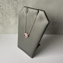 Load image into Gallery viewer, Luscious Pink Sapphire and Diamond Heart Necklace in 14kt Rose Gold
