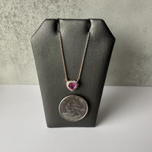 Load image into Gallery viewer, Luscious Pink Sapphire and Diamond Heart Necklace in 14kt Rose Gold
