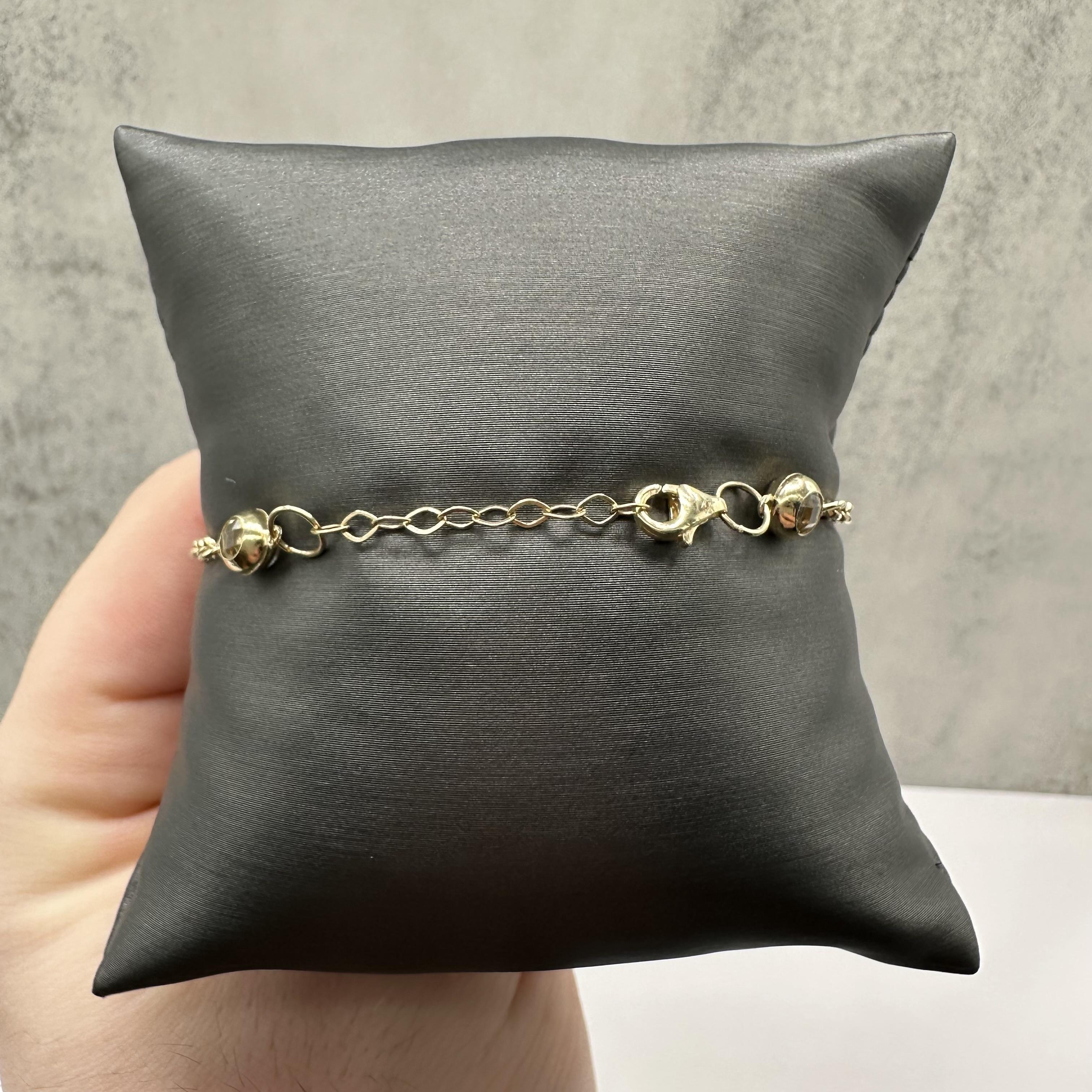 Charm Bracelet 14kt Yellow Gold Adjustable 7 8in New