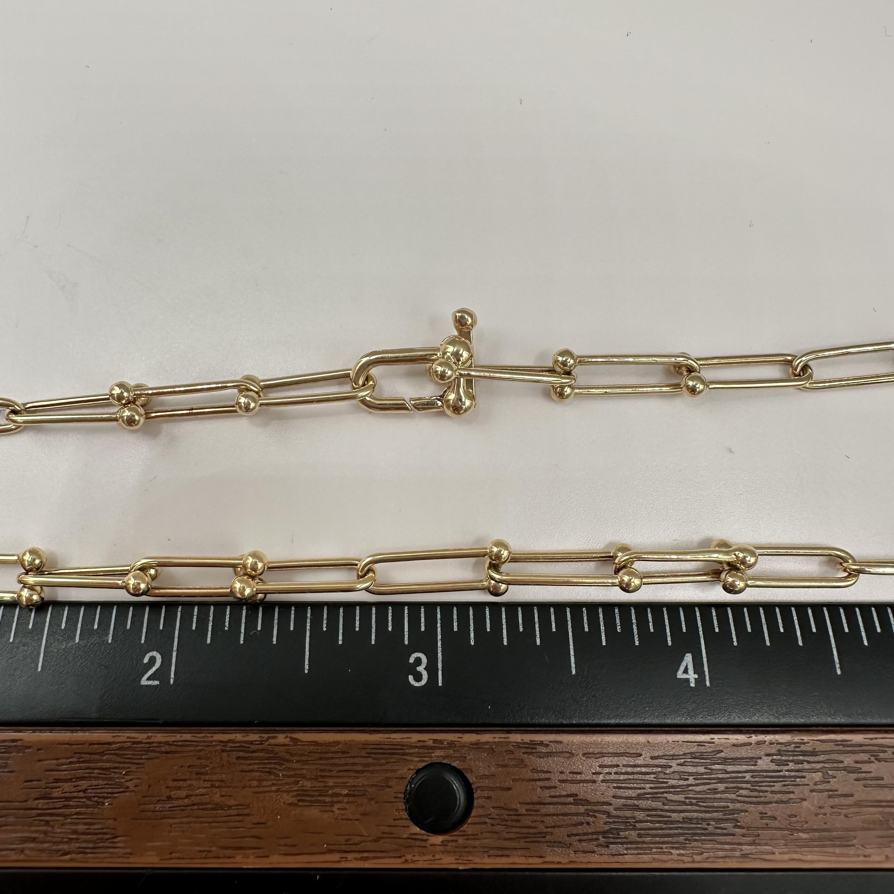 Horseshoe Link Necklace 14kt Yellow Gold 18in 4.4mm Hollow New