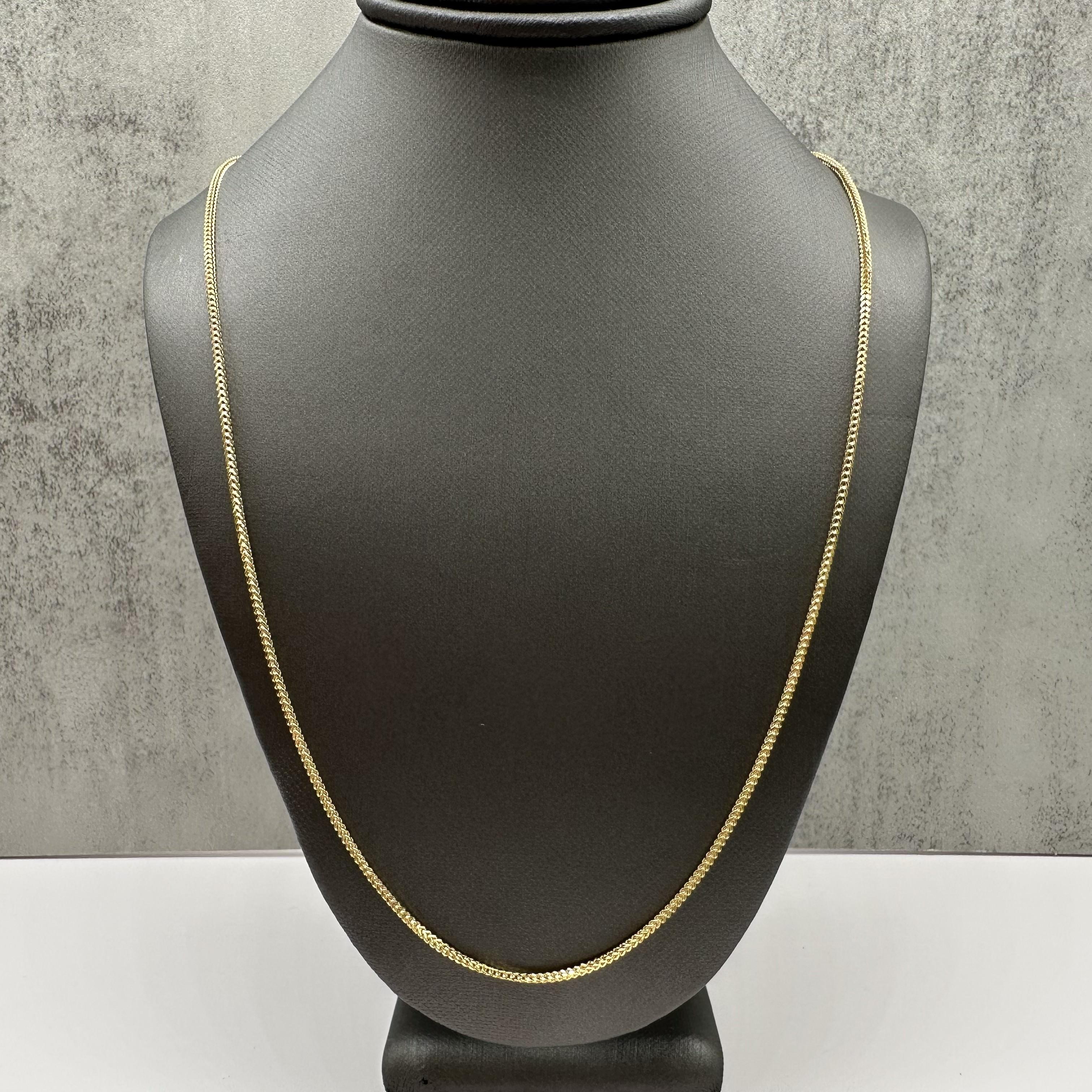 Franco Chain Necklace 14kt Yellow Gold 20in Hollow Lobster Clasp New