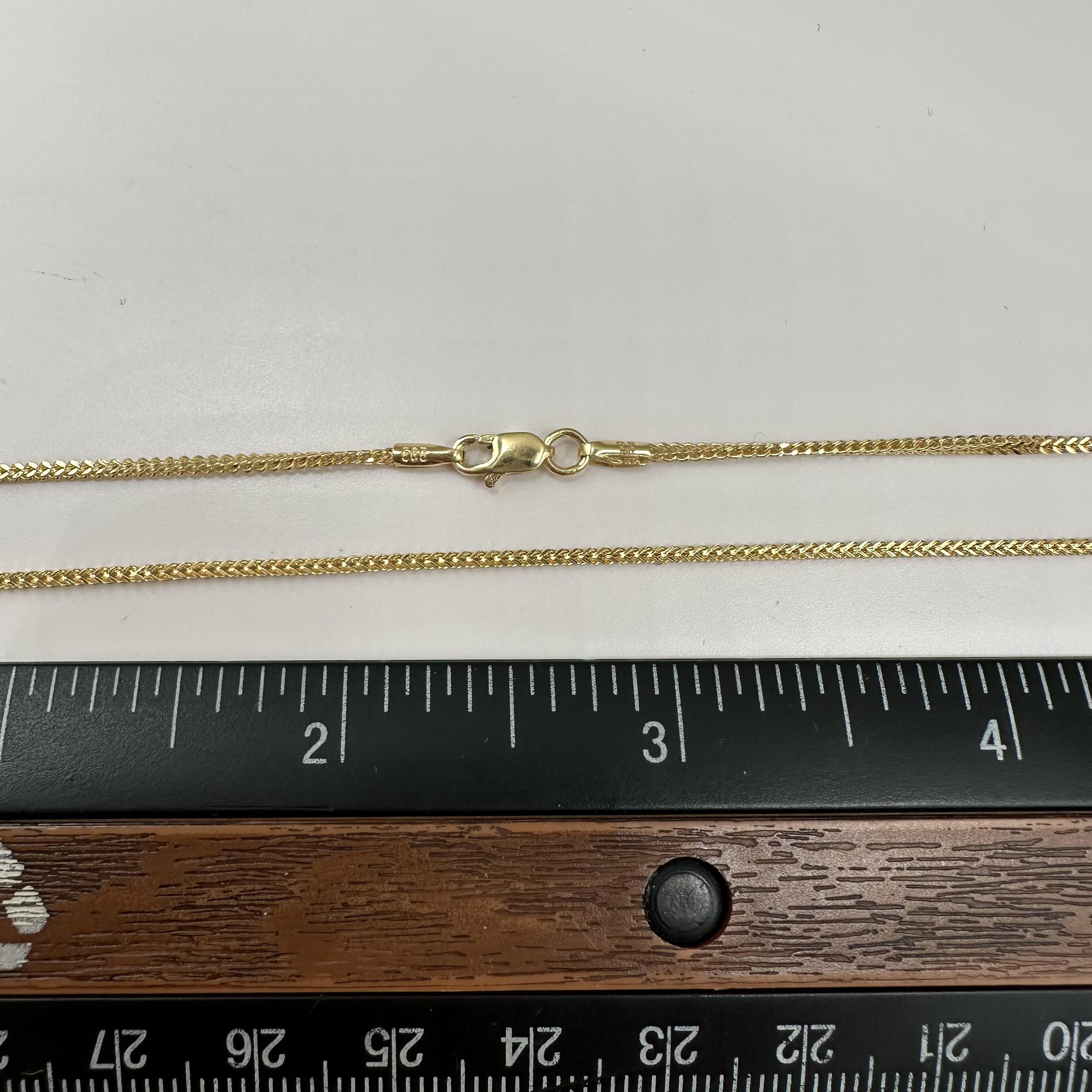 Franco Chain Necklace 14kt Yellow Gold 20in Hollow Lobster Clasp New
