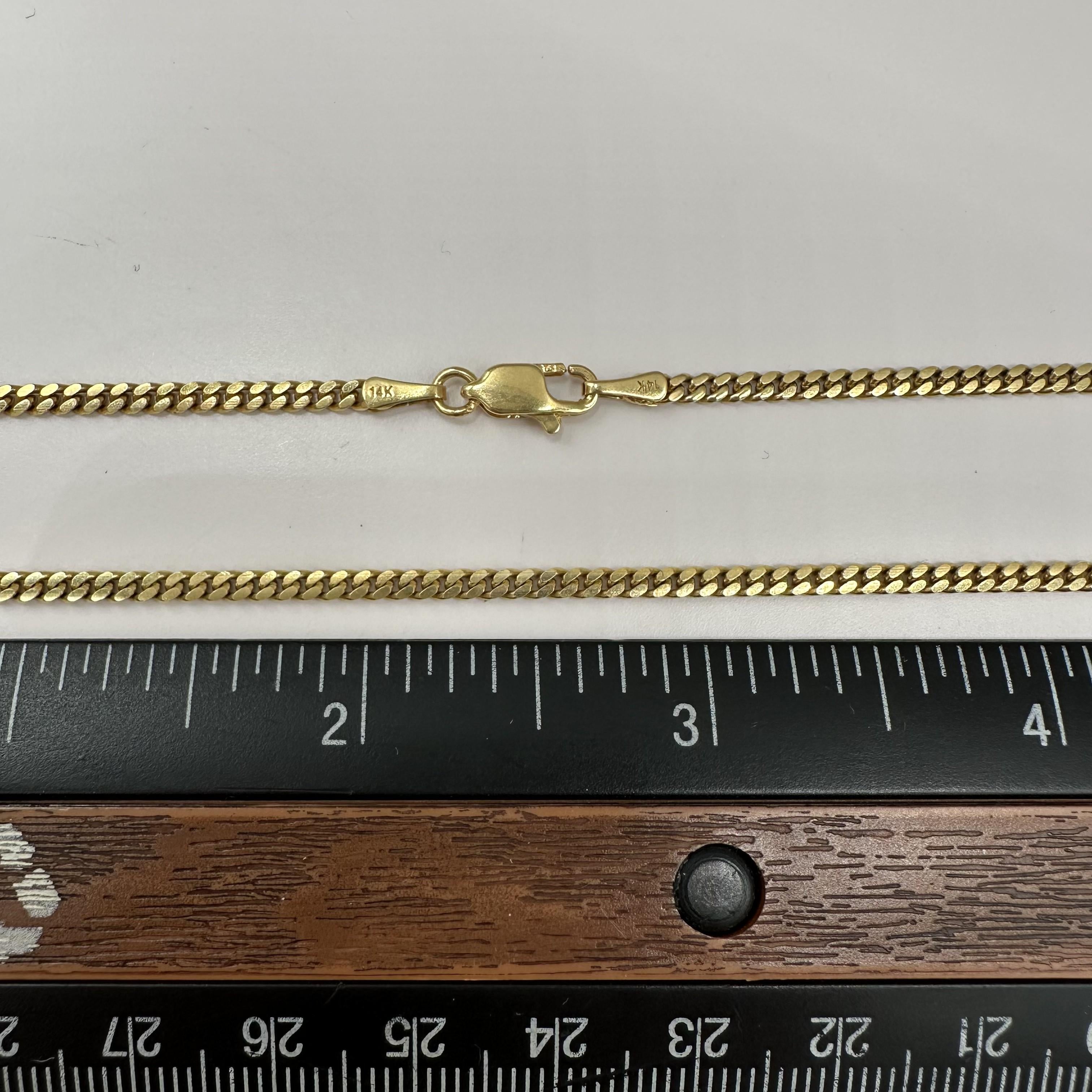 Cuban Chain Necklace 14kt Yellow Gold 22in 2.5mm 11.4g New