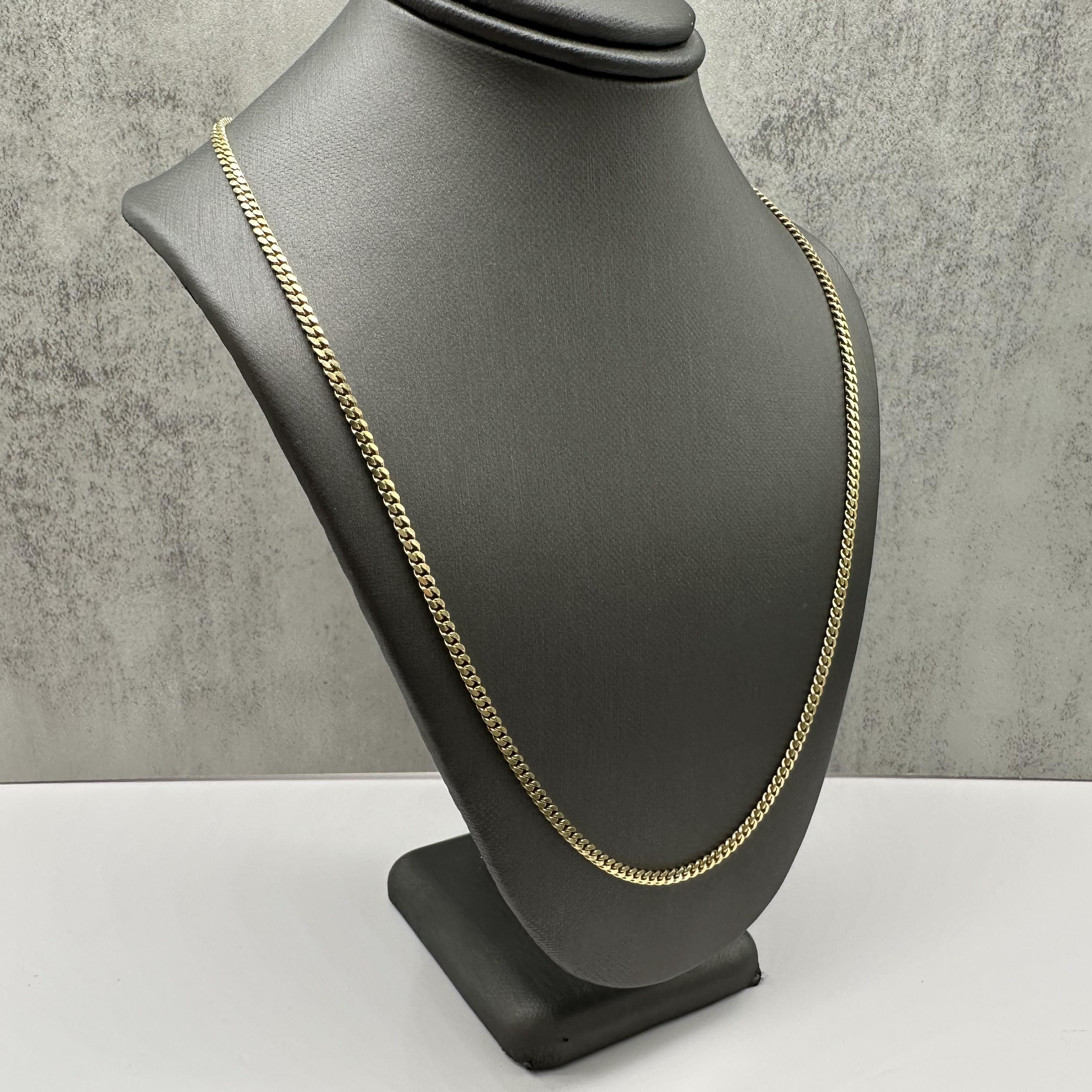 Cuban Chain Necklace 14kt Yellow Gold 22in 2.5mm 11.4g New