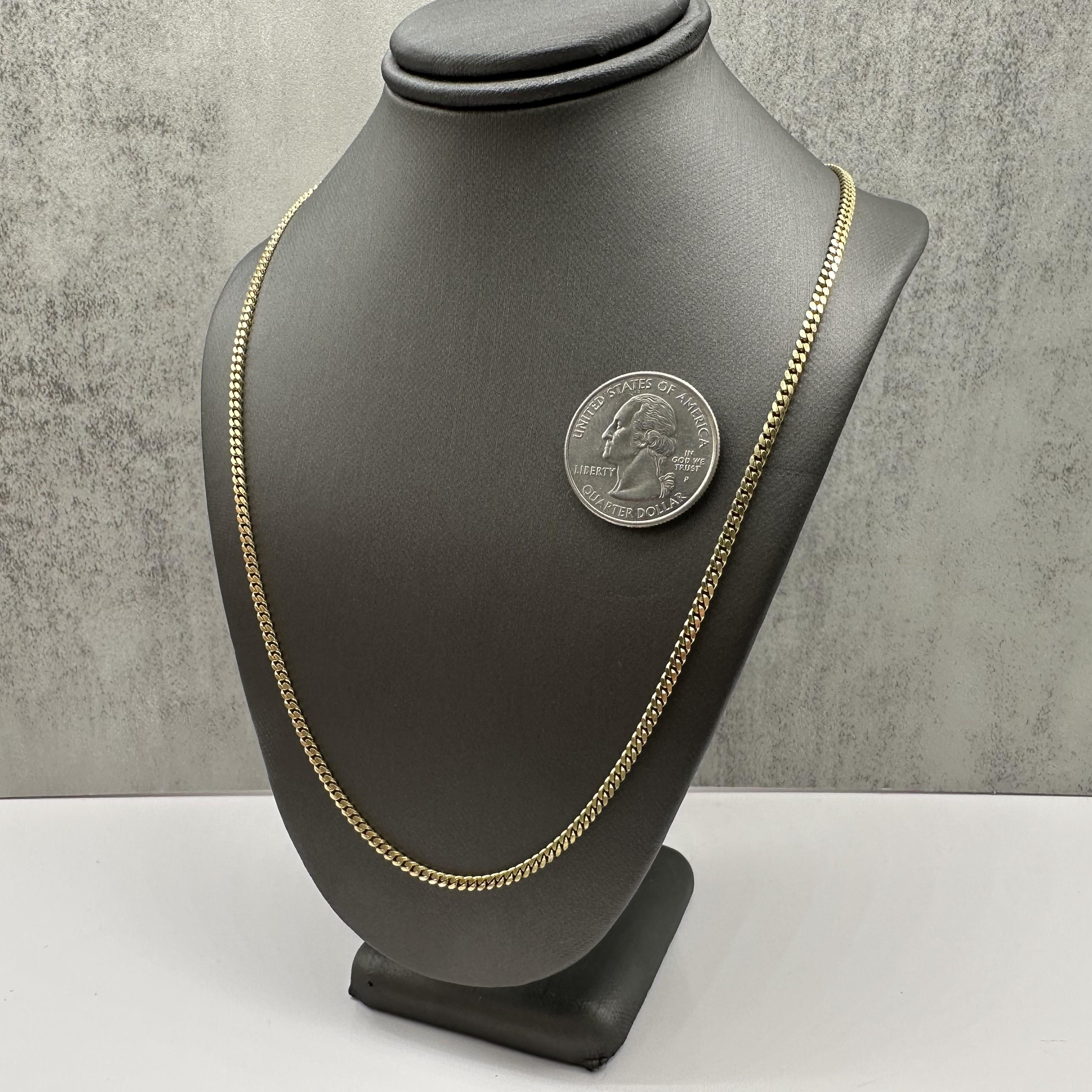 Cuban Chain Necklace 14kt Yellow Gold 22in 2.5mm 11.4g New