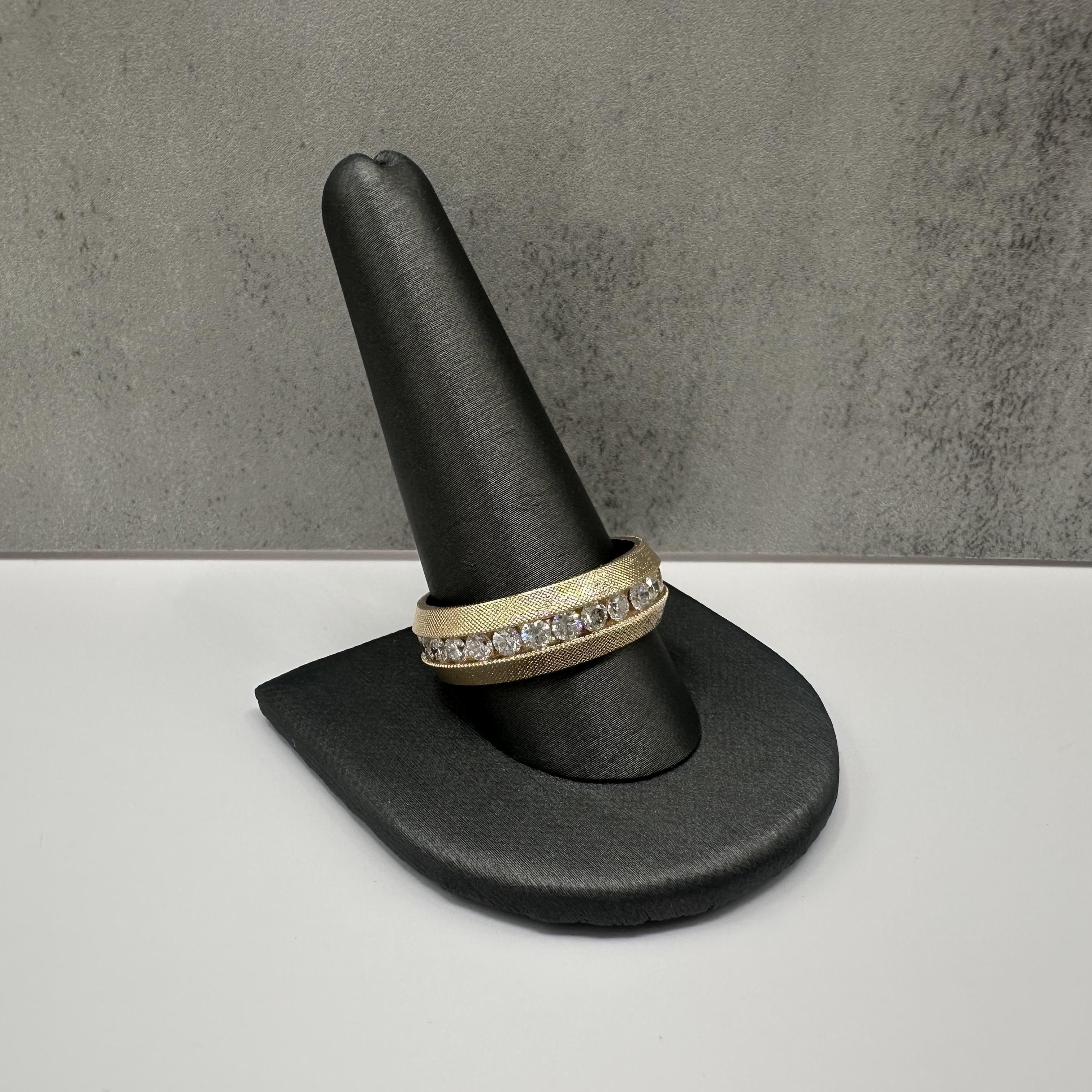 Lab Grown Diamond Gents Channel Set Ring 14kt Yellow Gold 2.90ctw Size 12.5