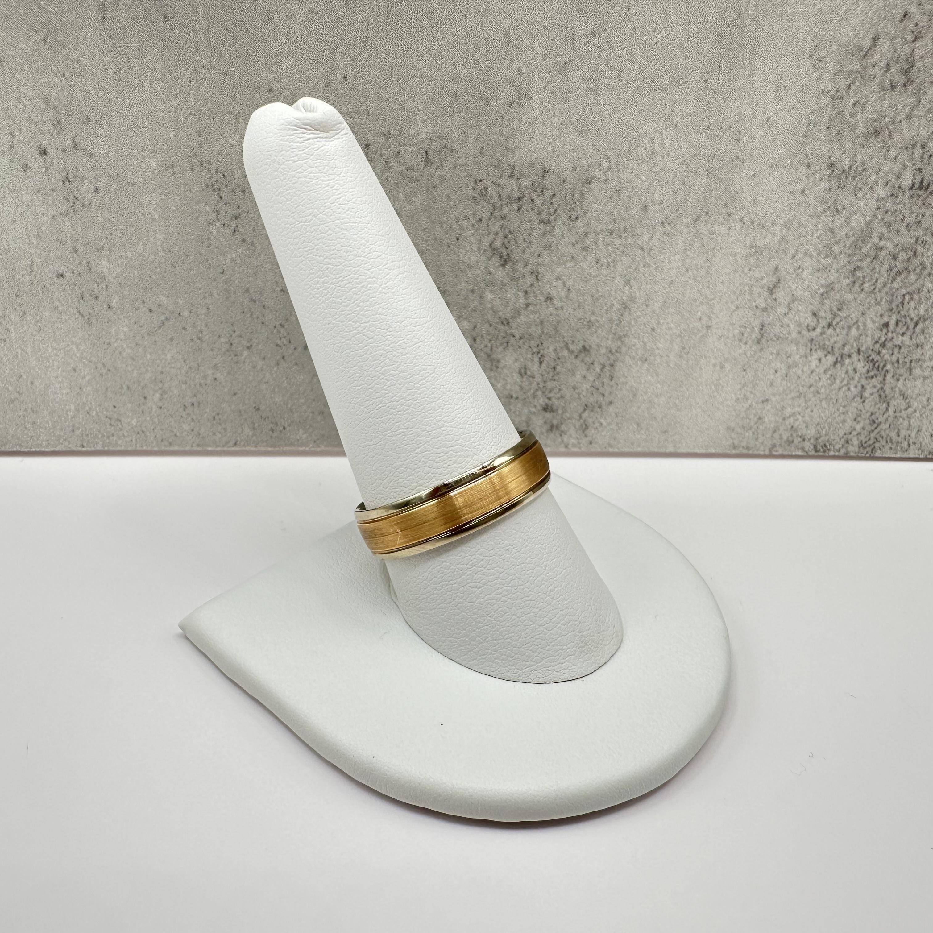 Two Tone Gent Band Ring 14kt Gold Size 10 6mm Estate