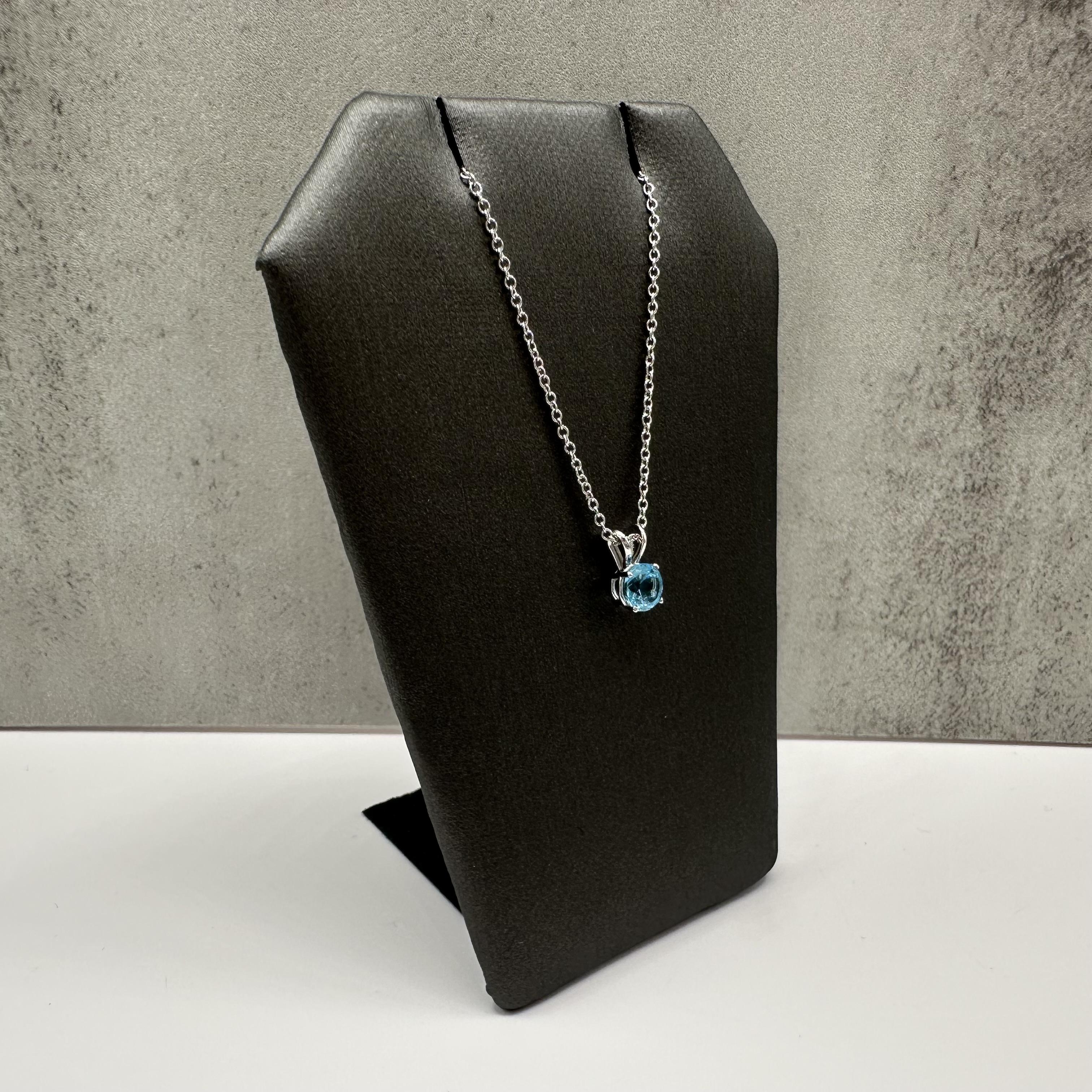 Designer Effy Blue Topaz Pendant Necklace 14kt White Gold 0.62ct NWT