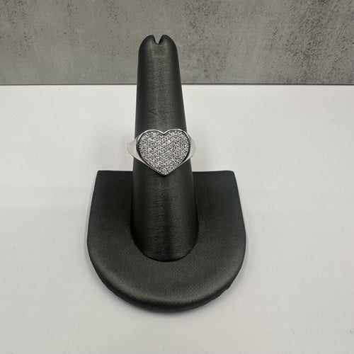 Diamond Heart Ring in 10kt White Gold – 0.50ctw Diamonds, Size 7, New