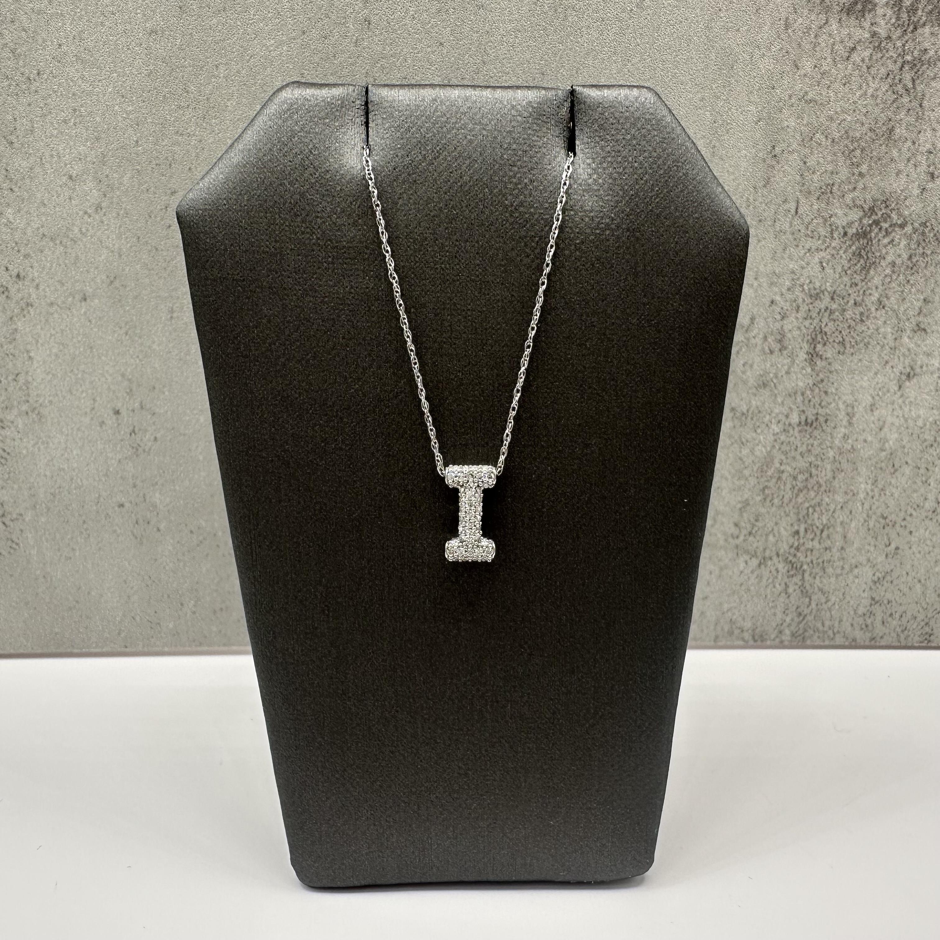 Diamond I Initial Necklace 10kt White Gold 0.15ctw GH VS SI New