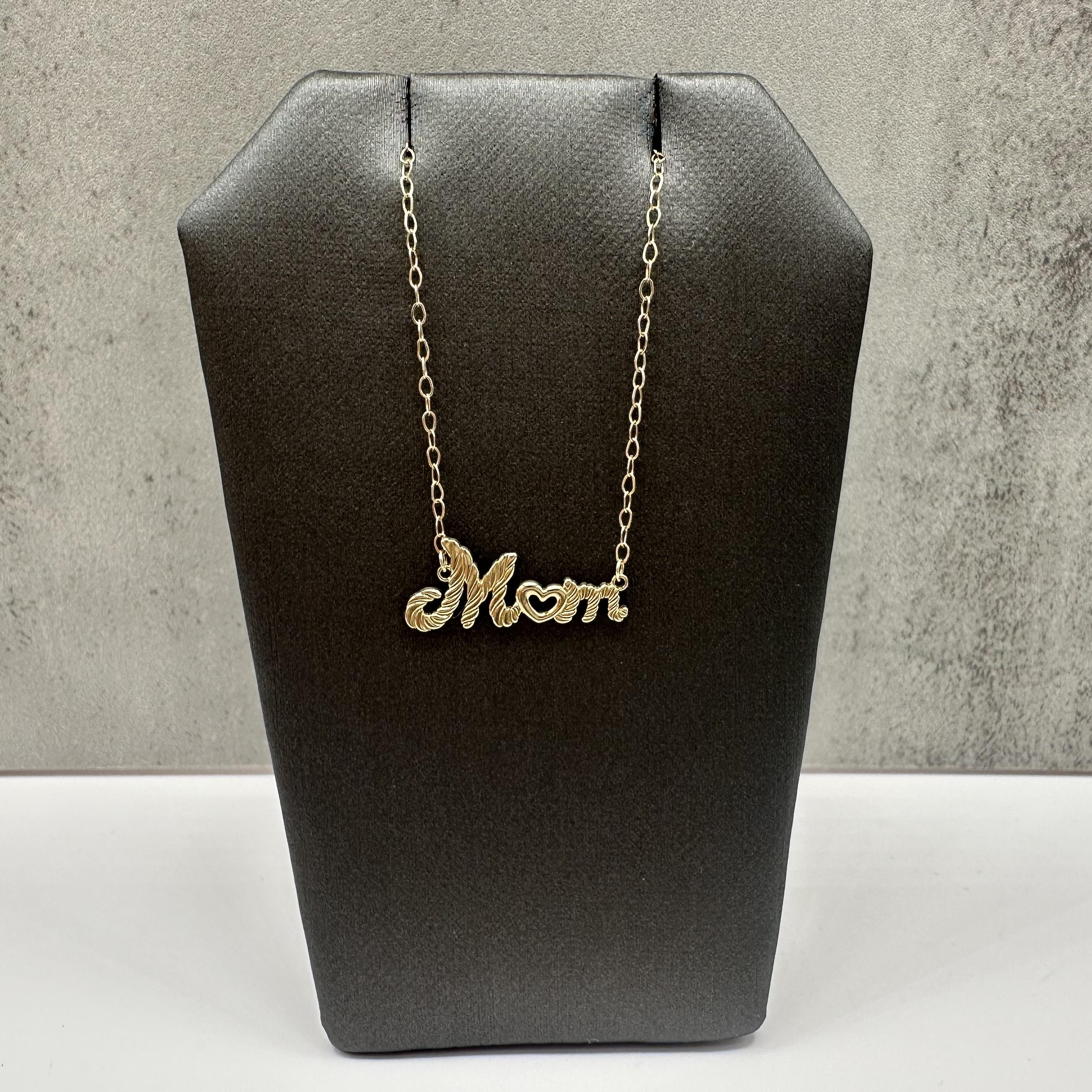 Mom Necklace 10kt Yellow Gold 18in Lobster Clasp New