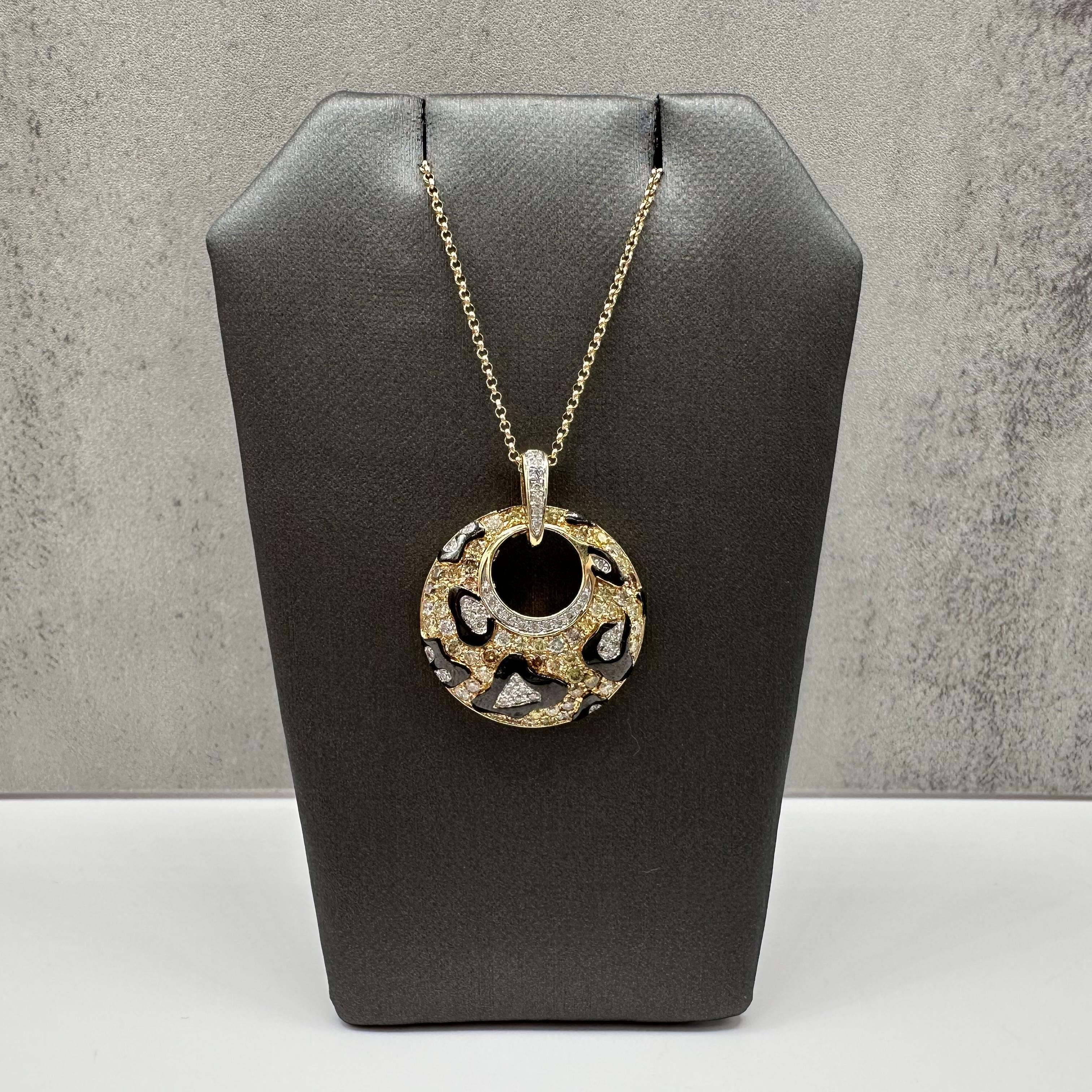 Diamond Pendant Necklace 14kt Yellow Gold 0.75ctw VS SI Estate