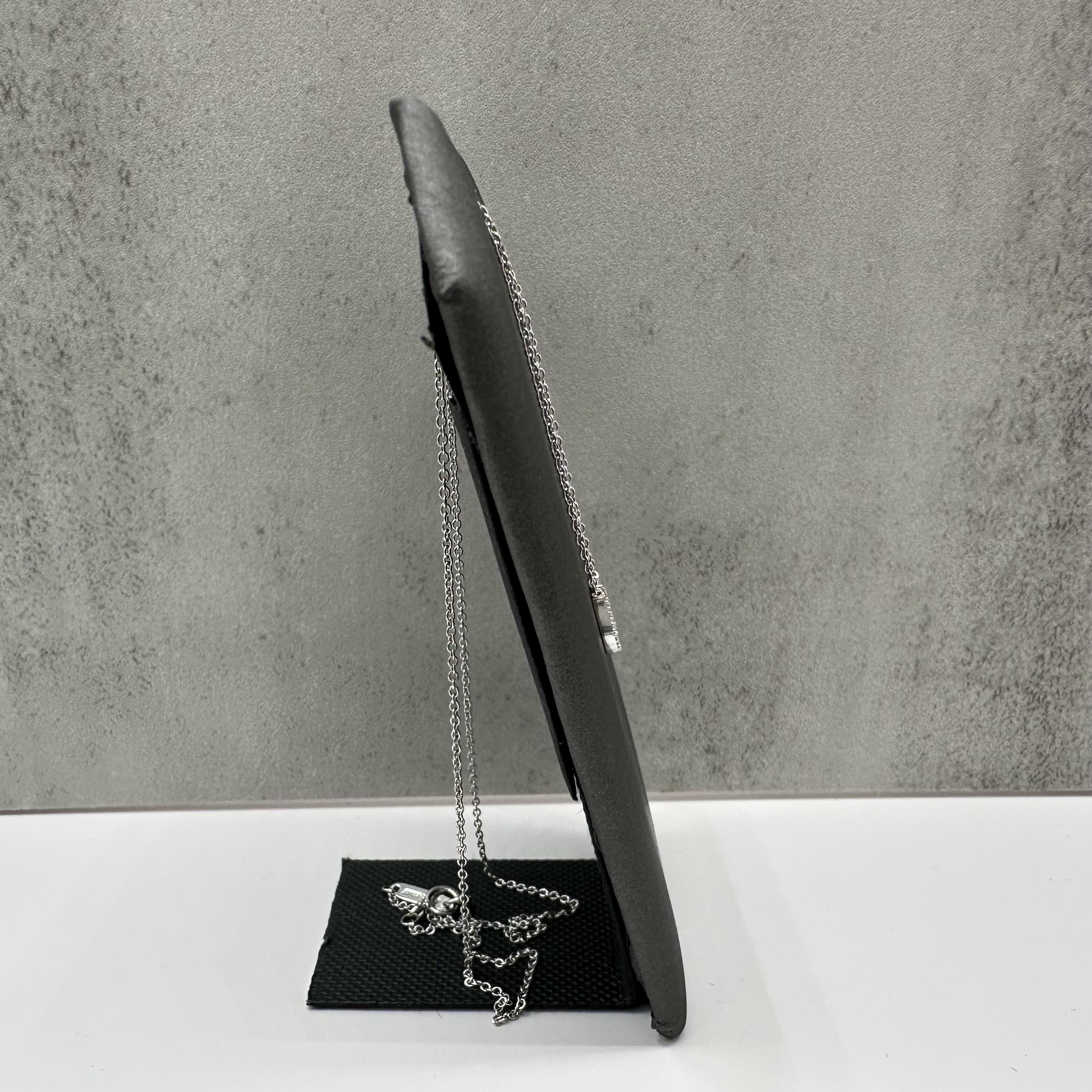 Designer Tiffany Diamond Mini Horseshoe Necklace 18kt White Gold 0.08ctw