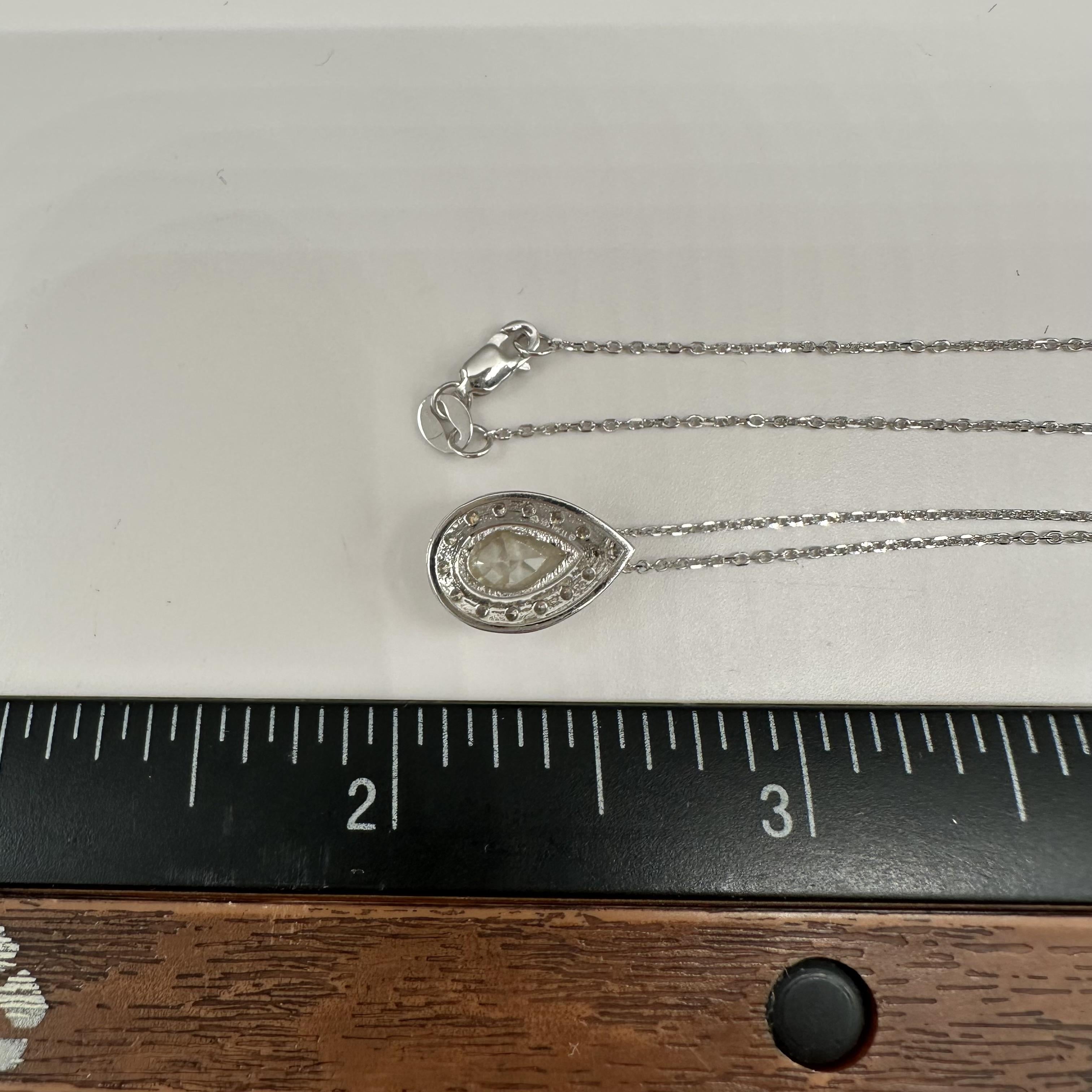 Natural Yellow Diamond Halo Pendant Necklace 14kt White Gold 1.17ctw VS
