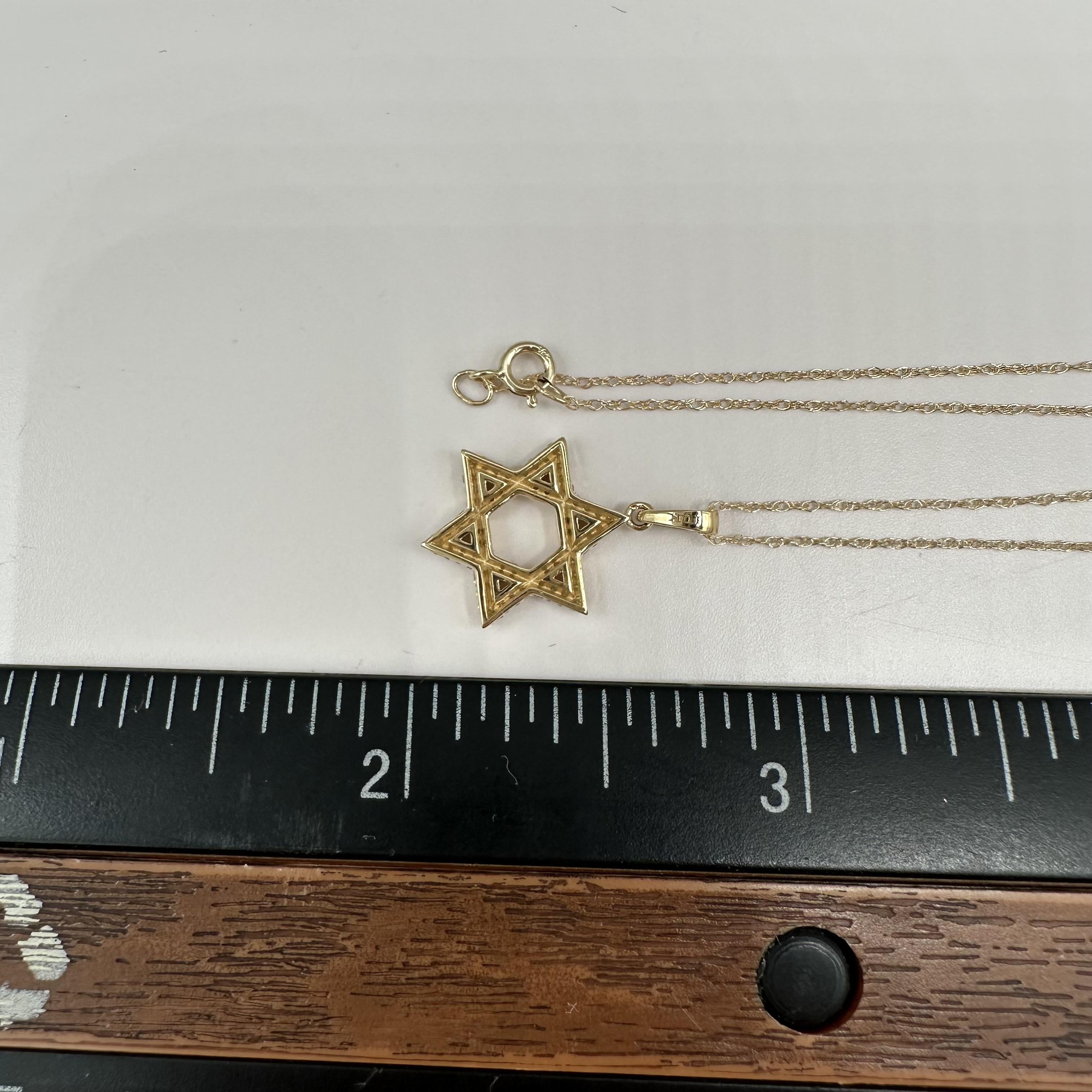 Diamond Star of David Necklace 10kt Yellow Gold 0.15ctw GH SI New