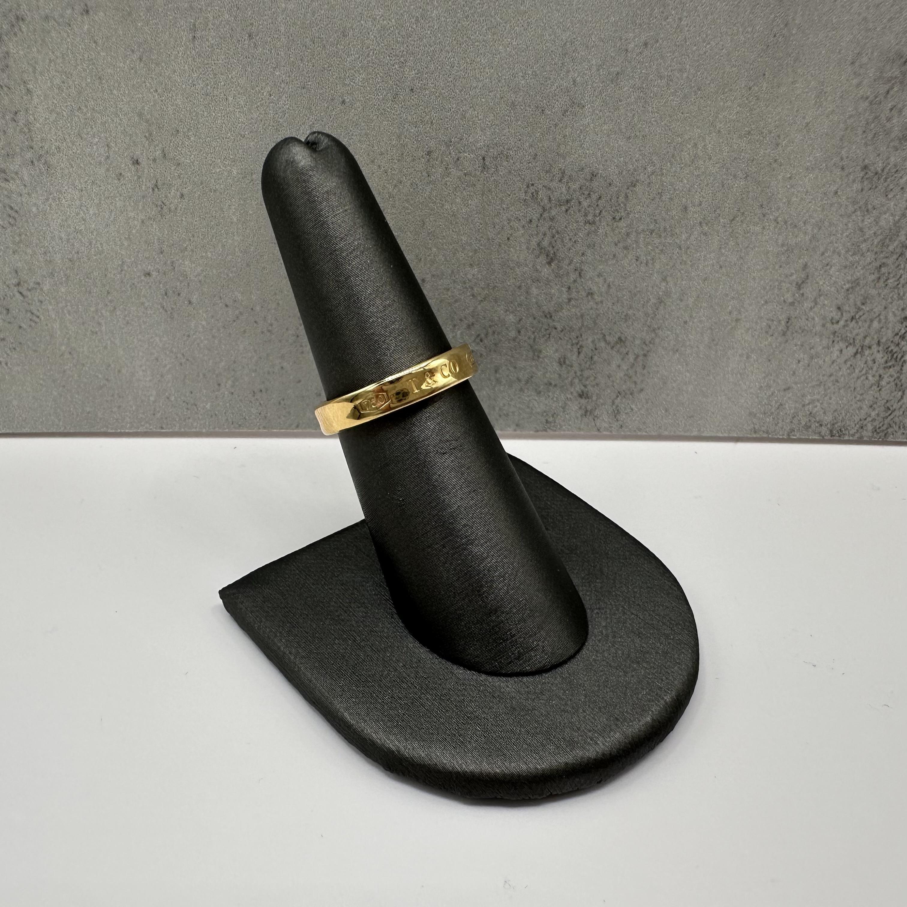 Designer Tiffany 1837 Band Ring 18kt Yellow Gold Size 6.5