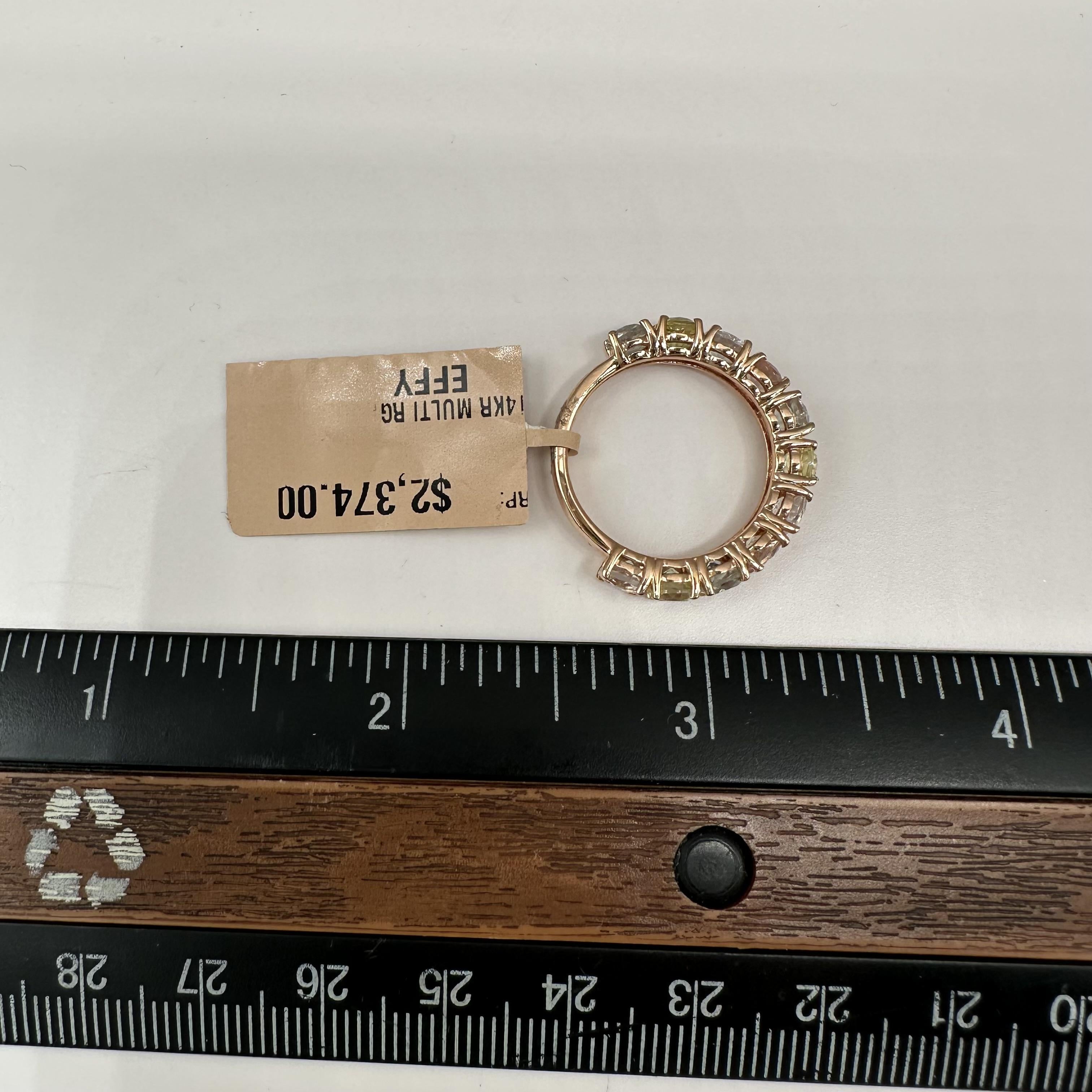 Designer Effy Multicolor Gemstone Ring 14kt Rose Gold 2.95ctw NWT
