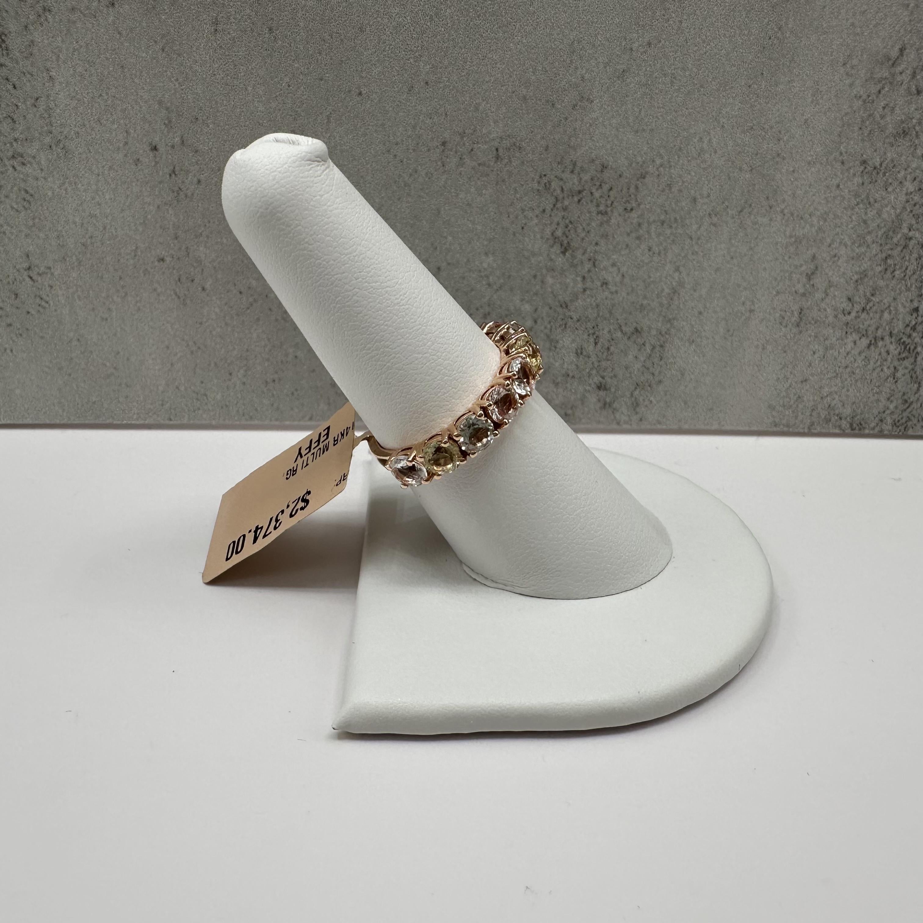 Designer Effy Multicolor Gemstone Ring 14kt Rose Gold 2.95ctw NWT
