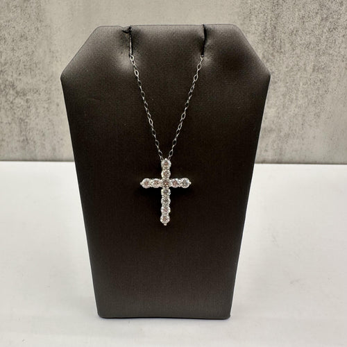 Natural Diamond Cross Necklace in Platinum – 1ctw GH SI Diamonds, 18