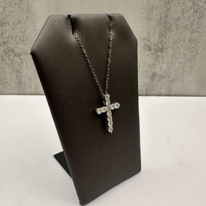 Natural Diamond Cross Necklace in Platinum – 1ctw GH SI Diamonds, 18" Length