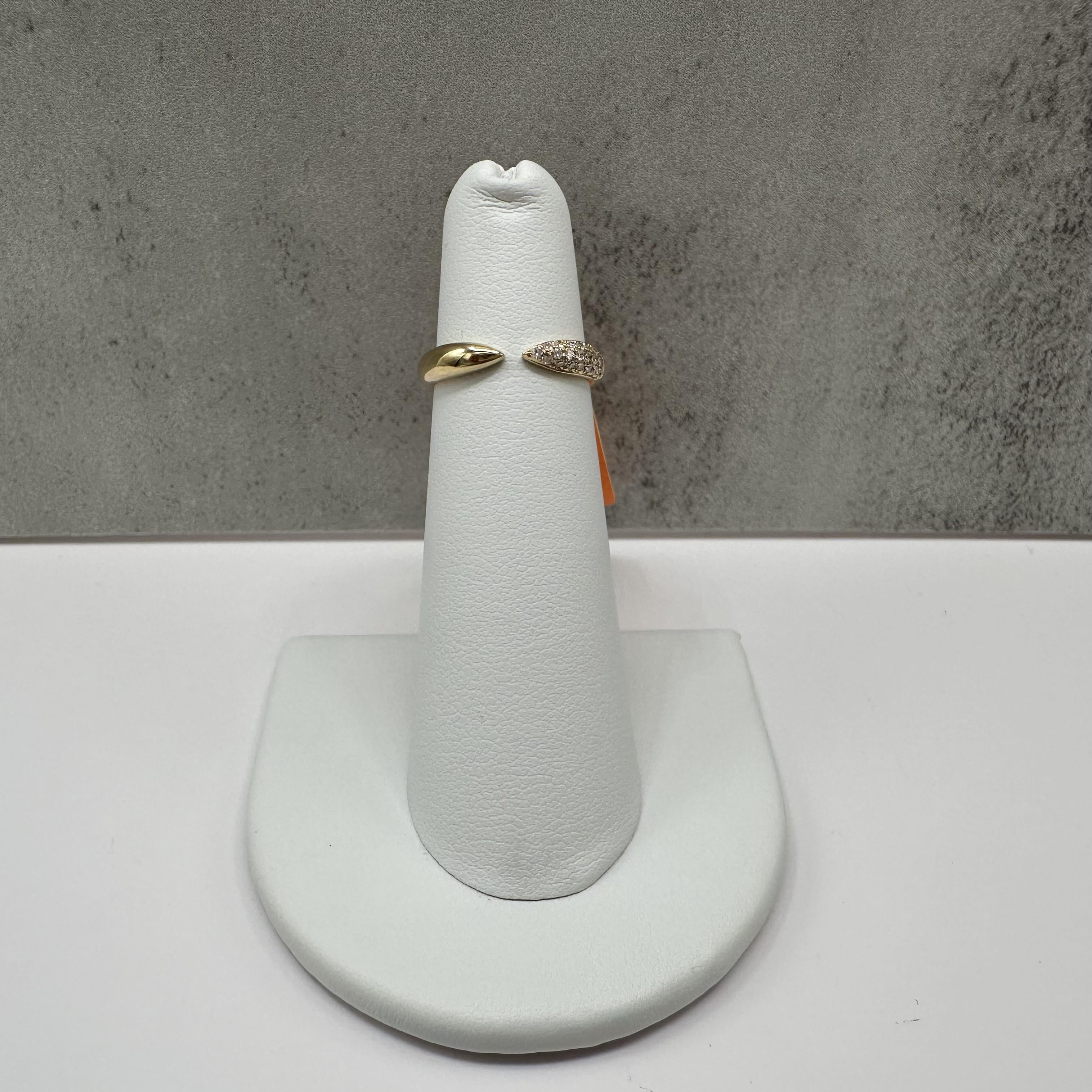 Designer Effy Diamond Open Claw Ring 14kt Yellow Gold 0.09ctw NWT