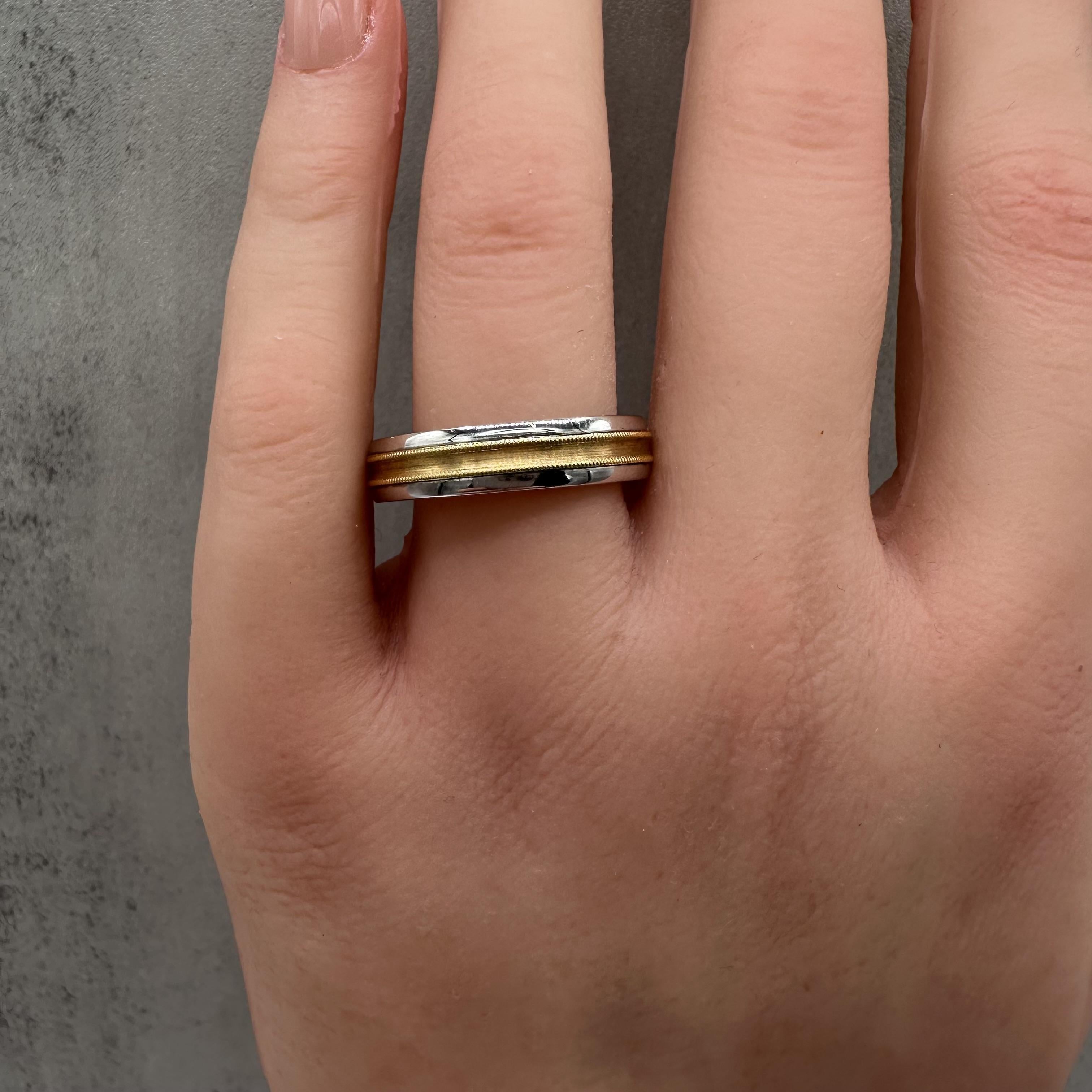 Designer Tacori Band Ring 18kt Two Tone Gold Size 10.5 Estate