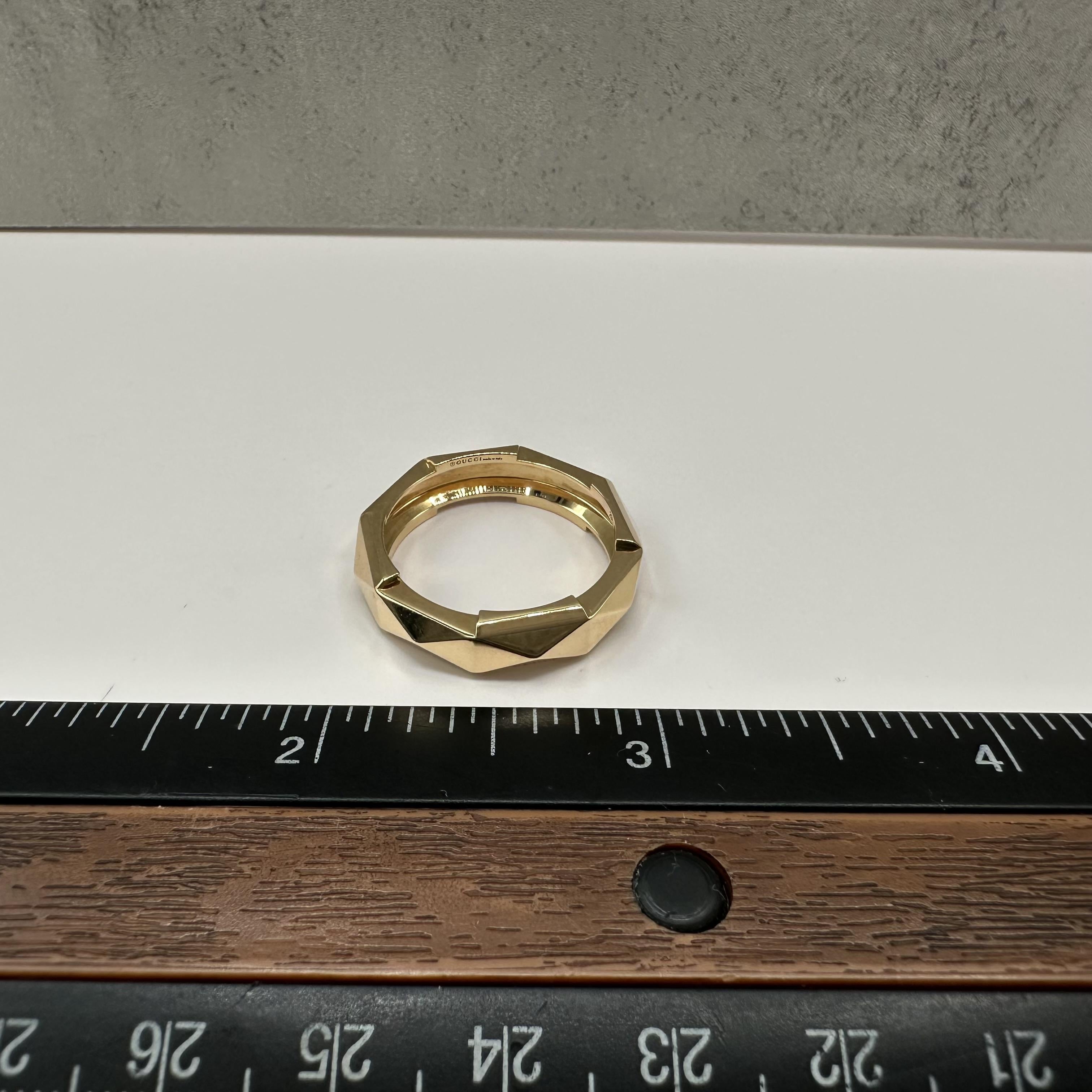 Designer Gucci Link To Love Ring 18kt Yellow Gold Size 10 With Box