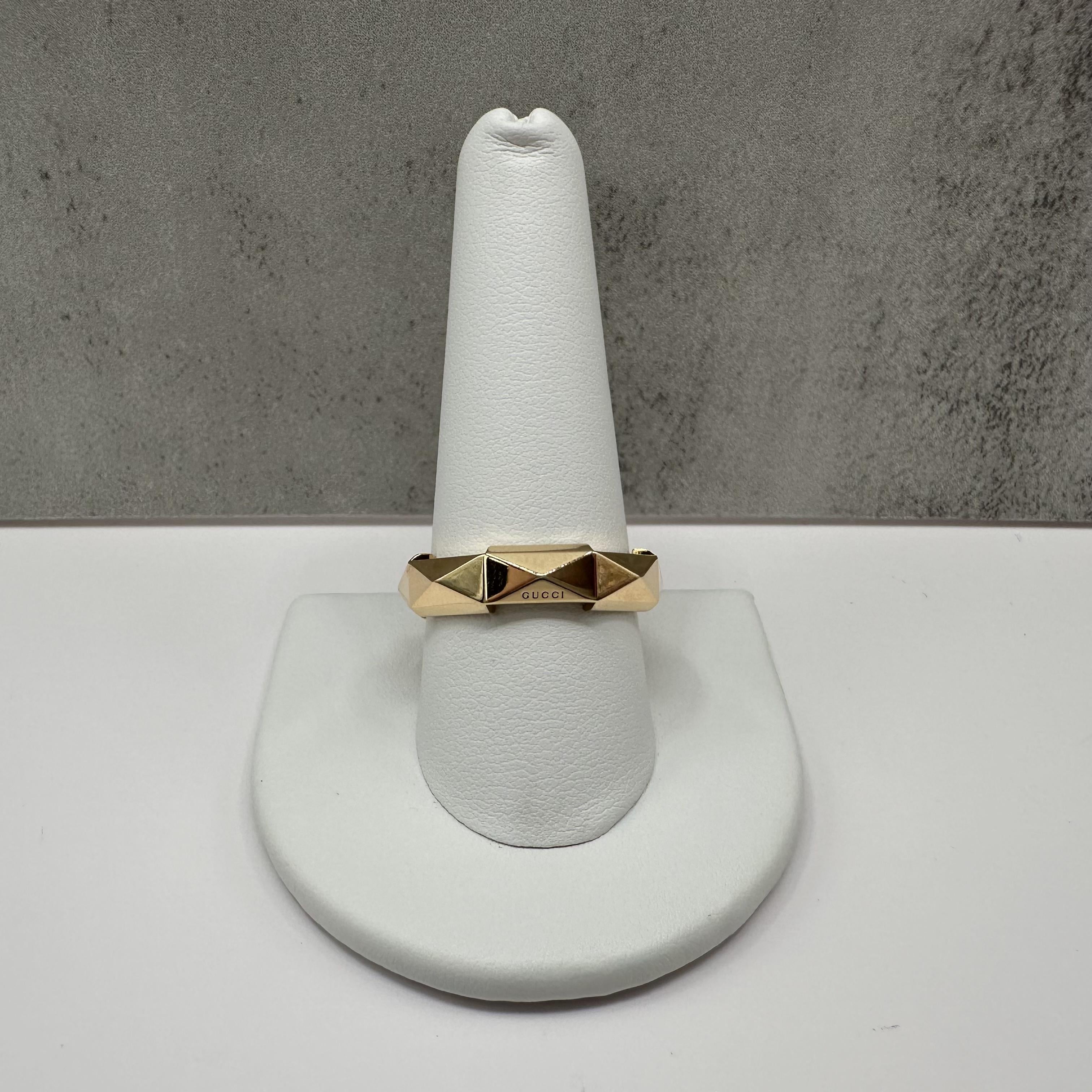 Designer Gucci Link To Love Ring 18kt Yellow Gold Size 10 With Box